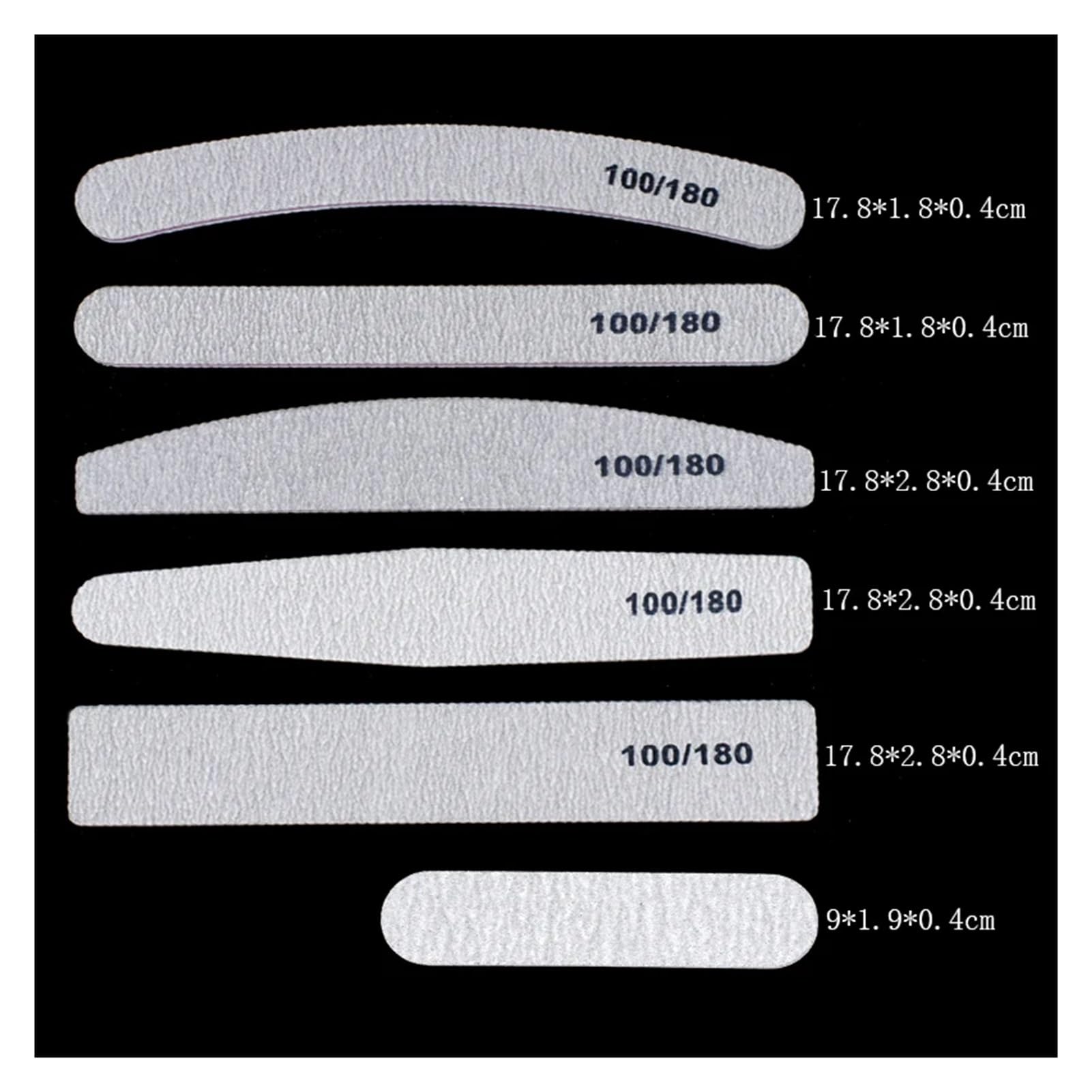 50 pezzi/lotto lime for unghie in carta vetrata grigia 100/180 blocco buffer a doppia faccia lucidatore pedicure manicure lime for unghie nail art accessori for unghie(05)