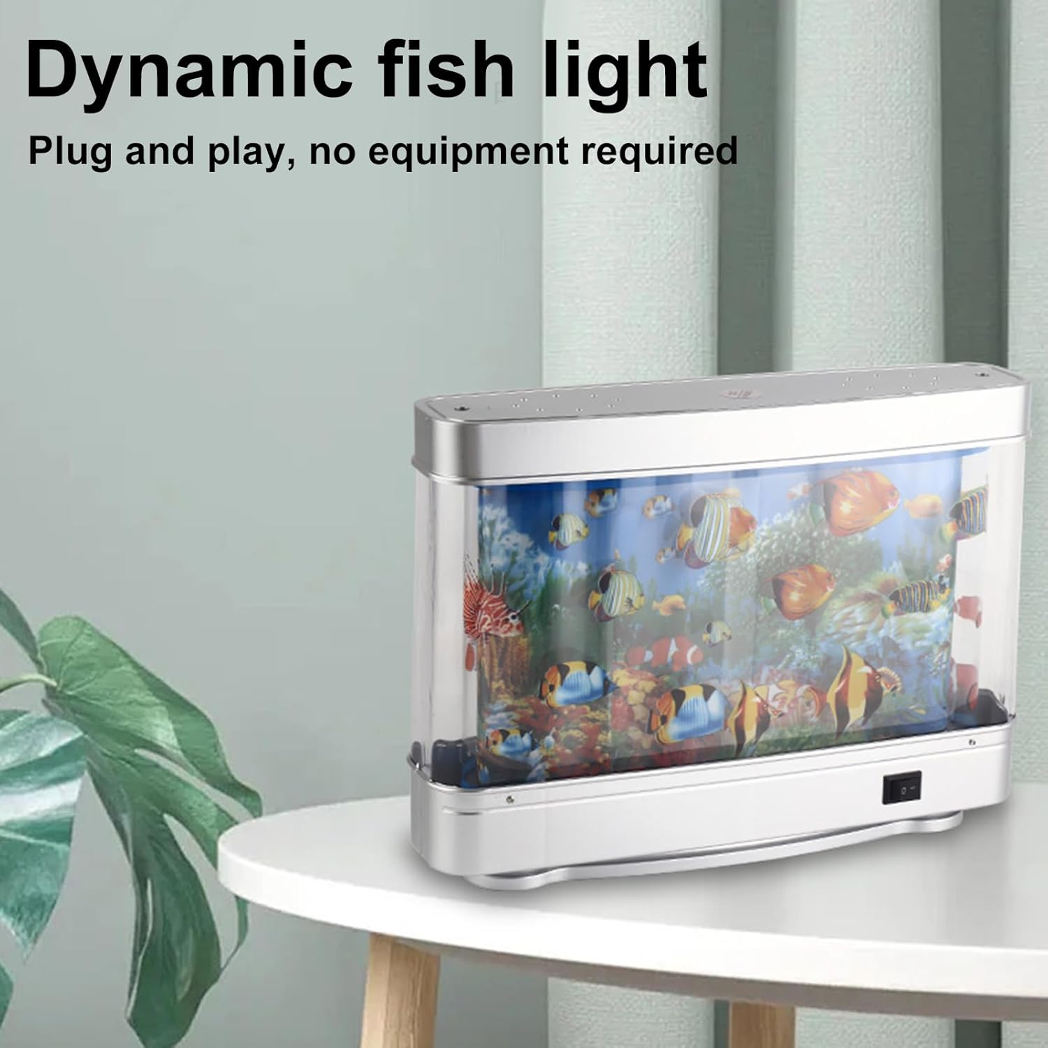 MINGPINHUIUS Artificial Tropical Fish Decorative: 12 Inch Mini Fake Aquarium Motion Lamp with Moving Sensory Fish Virtual Moving Imitating Ocean