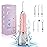 Water Dental Flosser Teeth Cleaner Pick, H2ofloss Cordless Portable Oral Irrigator,5 Mode IPX7 Waterproof Teeth Picks 300ML Rechargeable WaterFlosser for Home Travel (Pink)