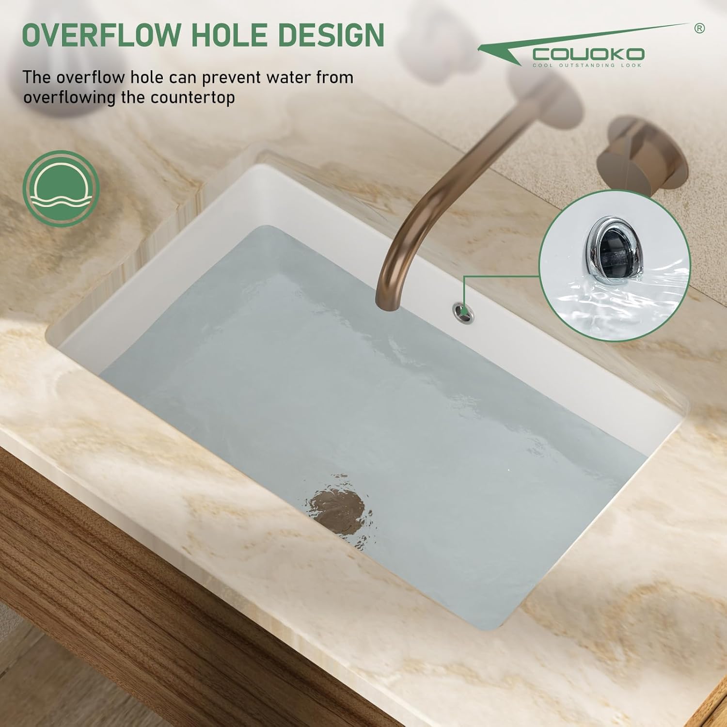 Undermount Bathroom Sink 21x13 Inch White Rectangle Ceramic Vessel Bathroom Sinks Undermount Kitchen Sink White Lavatory Vanity Vessel Sink with Overflow