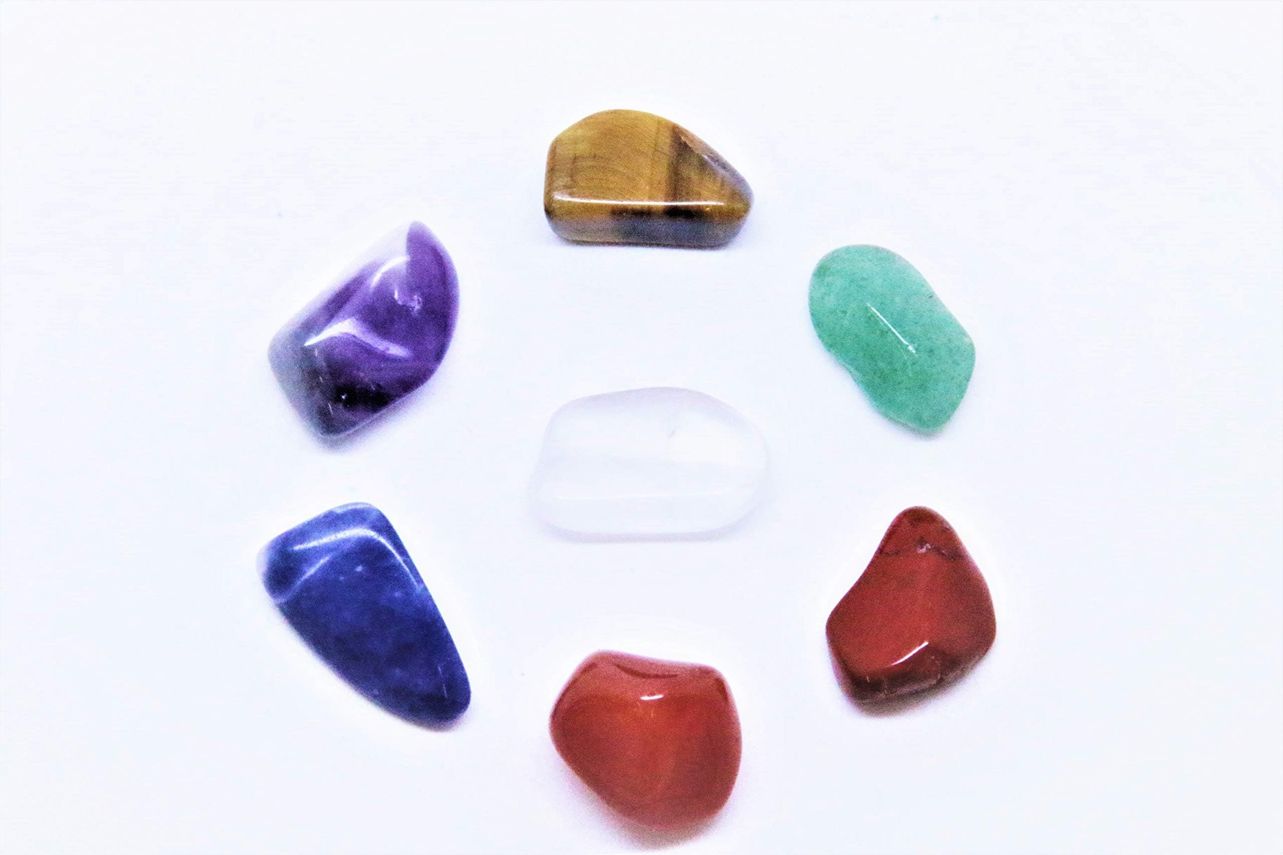 Craftmoor Pocket Chakra Healing Crystal Tumblestone Set, 8mm-15mm