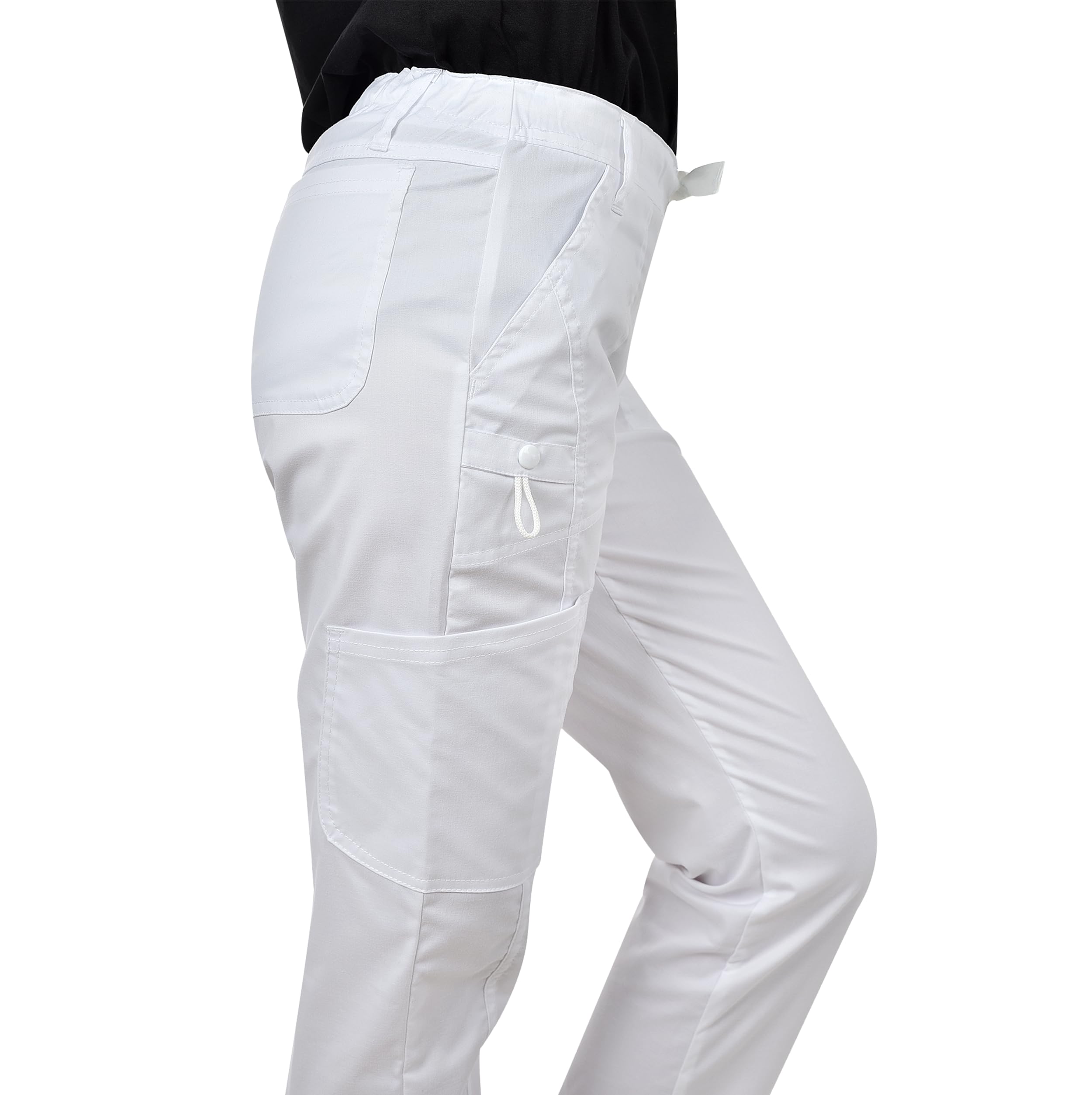B-well Medizinische Schlupfhose Arbeitshose Dante 5 Taschen Unisex mit elastischem Bund und Gesäßtaschen Krankenhaus Uniformhose mit mittlerer Taille und Rundumgummibund