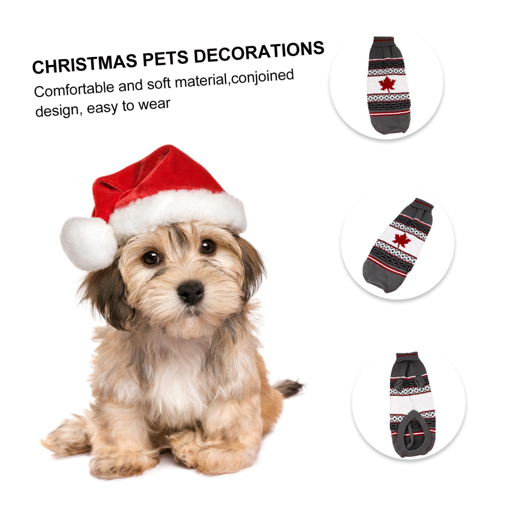 Housoutil 3piezas Suéter De Navidad para Perros Ropa De Invierno para Mascotas Suéter De Diseño Único para Cachorros para Fiestas y Celebraciones Festivas Gris Arce XXL