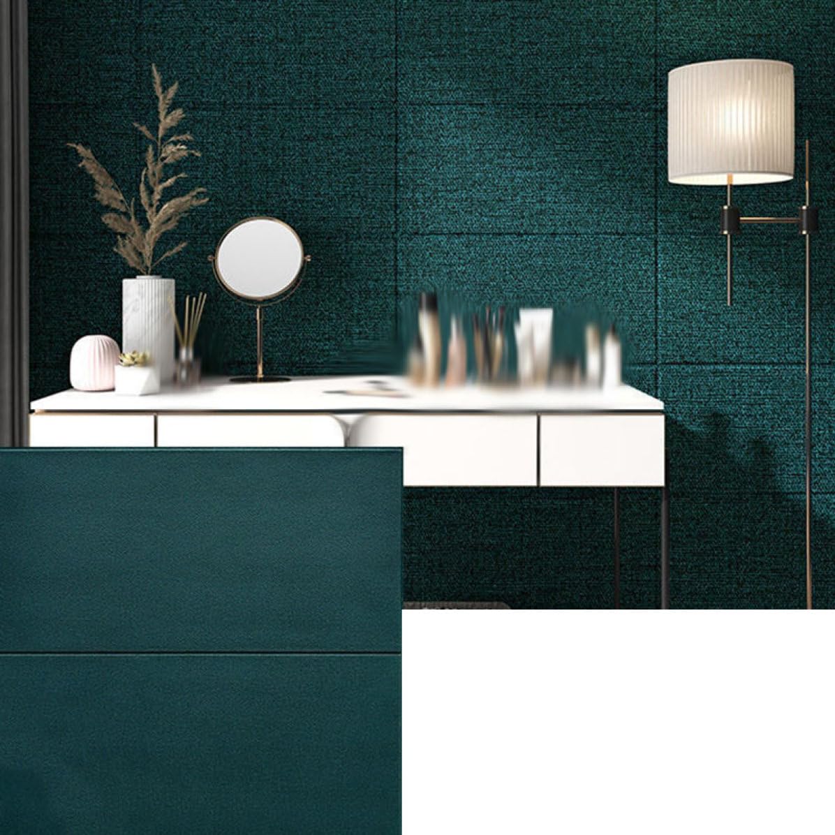 Amazon.co.jp: [LJKI] 3D 壁紙 レンガ 防音シート ダークグリーン 防水