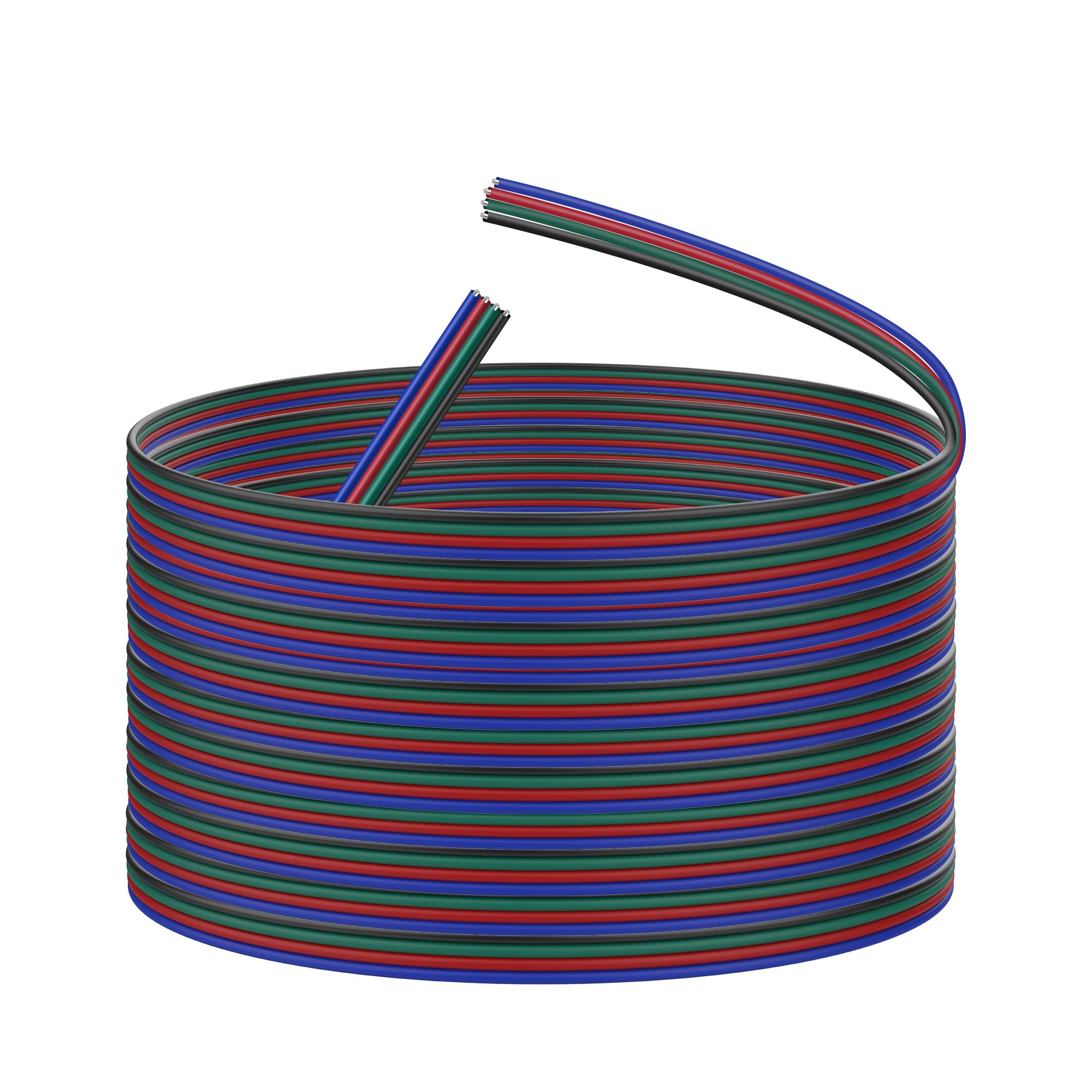 XMSJSIY 4 Pin RGB Led Wire Extension Cable 22AWG 4 Core LED Strip Connector Electric Cord Line for 3528 5050 LED Ribbon Lamp Tape Light-16M/52FT