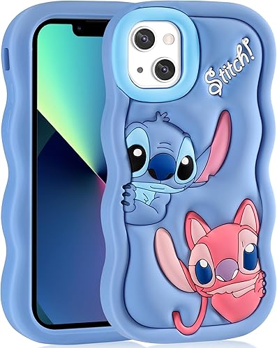 oqpa Funda para iPhone 13 con diseño de personajes 3D de dibujos animados para niñas, niños, mujeres, adolescentes, funda Kawaii única divertida y