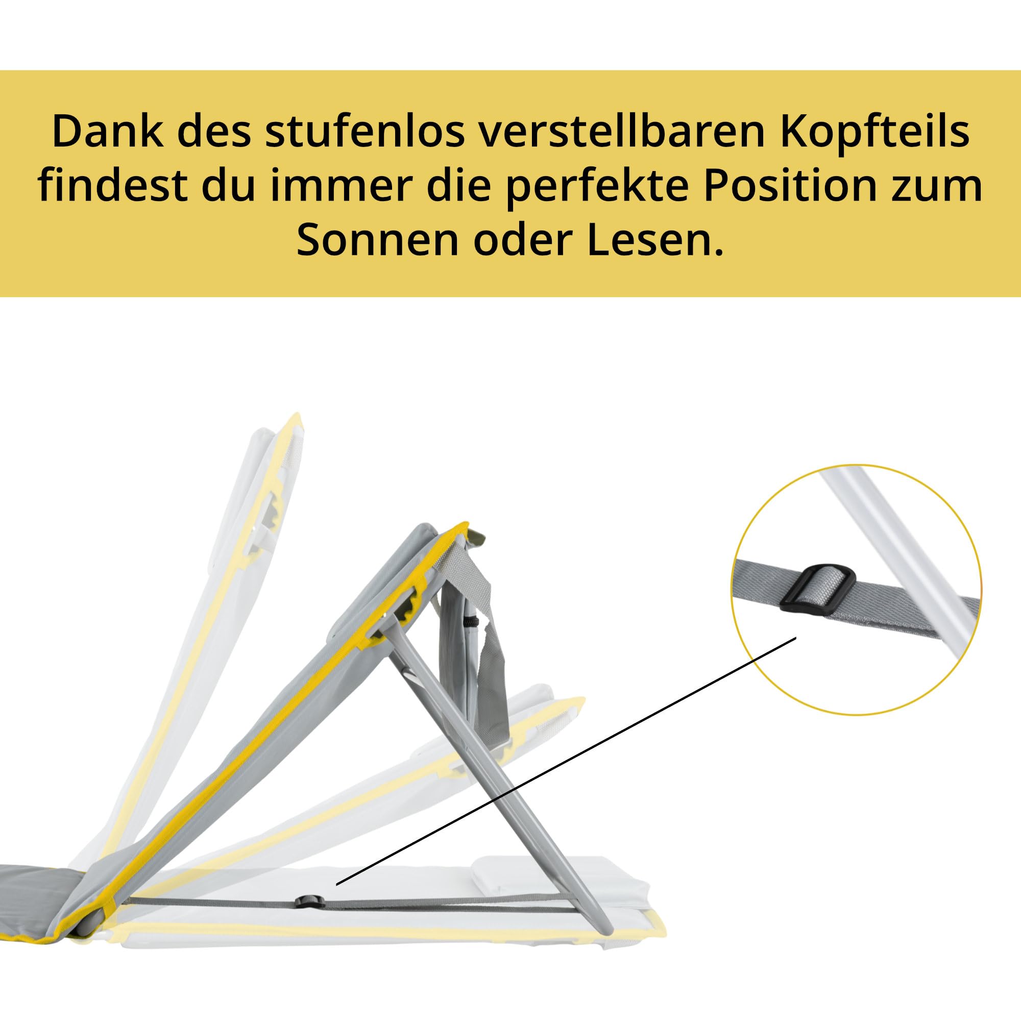 Stagecaptain Beachmatte “Layla” 2X Set - Gepolsterte Strandmatten mit Kopfkissen - Verstellbare Rückenlehne - Aufbewahrungstasche mit Reißverschluss - Leichte Faltbare Strandliege mit Tragegurt
