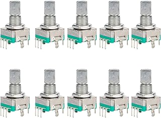 DIYhz 10 Pcs EC11 360 Degree Rotary Encoder Dode Switch Audio Digital Potentiometer with Switch - 15MM