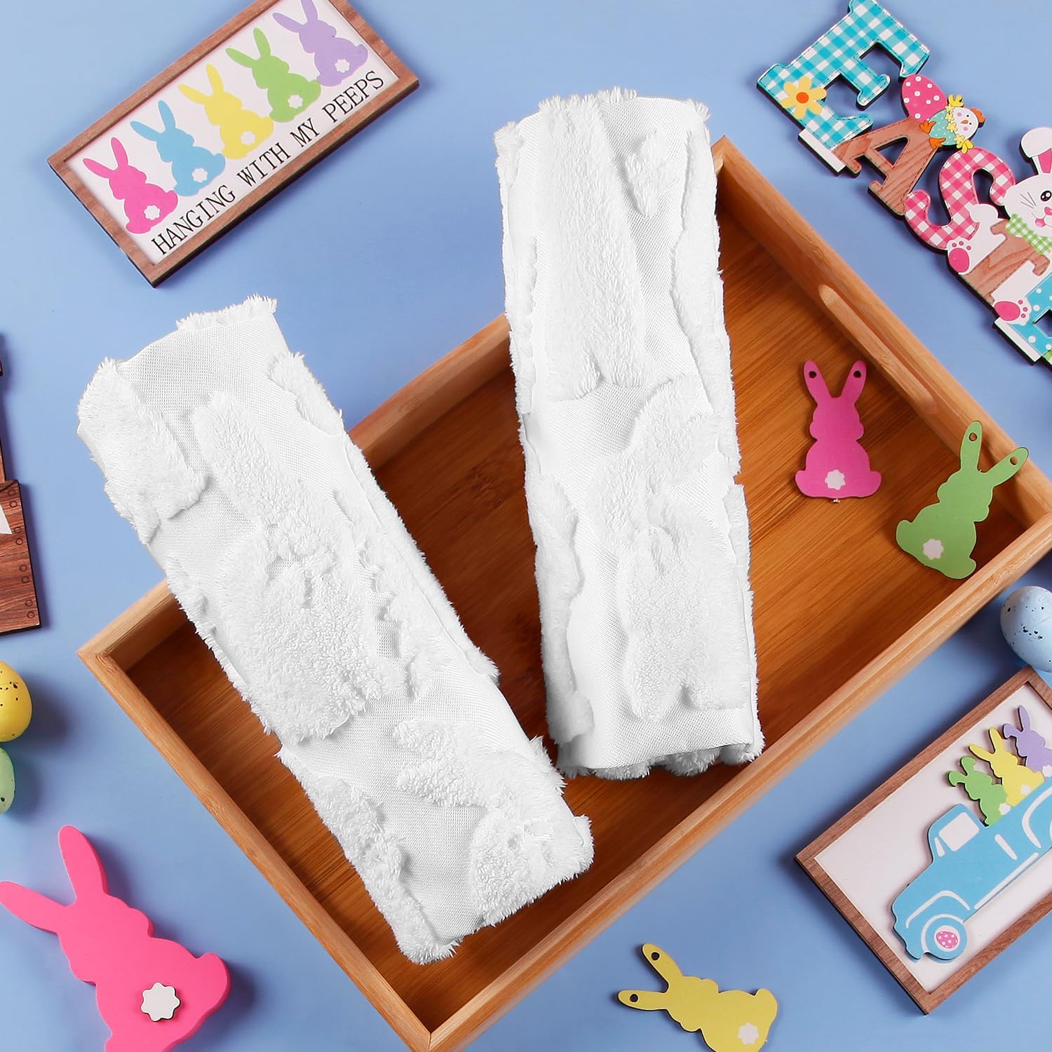 Quera 2 Pack Easter Rabbit Hand Towels White Bunny Spring Bathroom Decorative Towels Set for Drying, Cleaning, Cooking, Holiday 13.7'' x 29.5'' - Image 5