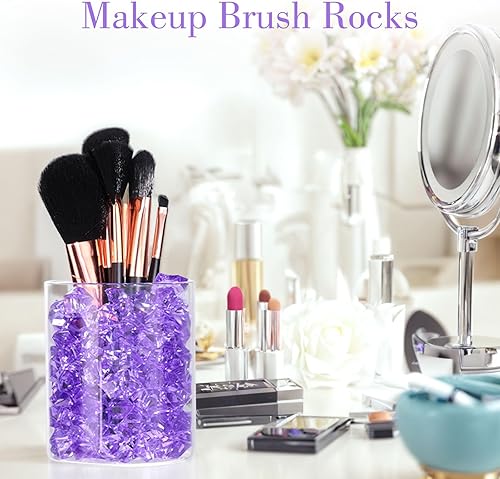 Miniatura 5 de DomeStar - Piedras de hielo falsas y trituradas, 150 unidades de cubos de hielo de plástico acrílico, moradas, con diamantes de imitación, para