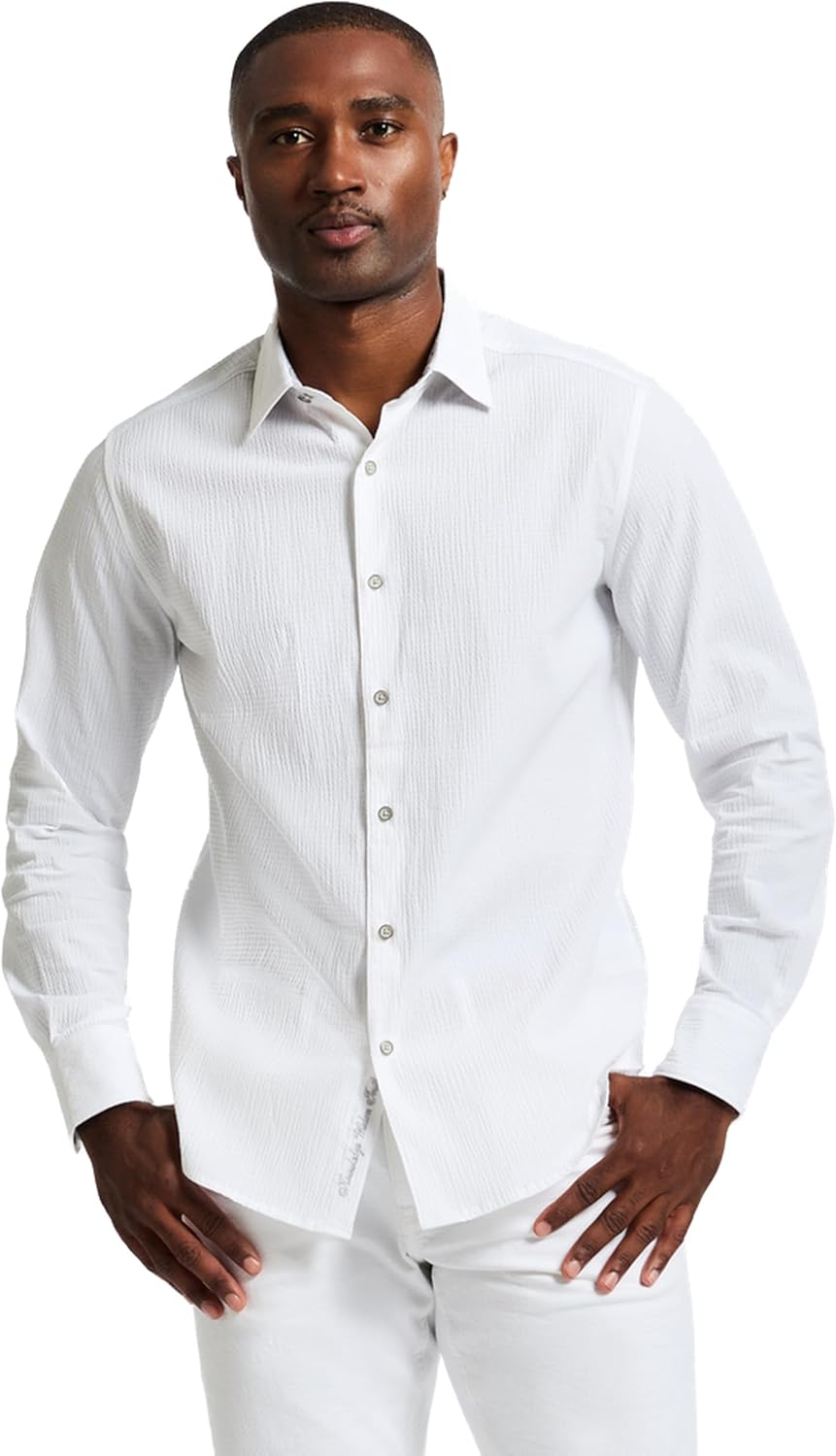 Robert Graham Men's Thresher Long Sleeve Cotton Seersucker Button Down Shirt