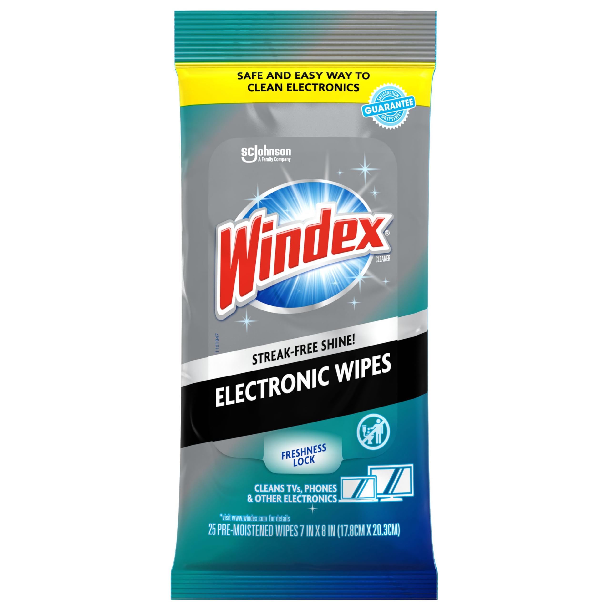 Windex Salviette Per Vetri Pre-umidificate - 38 Pezzi, Profumo Originale, Per Specchi E Superfici Domestiche