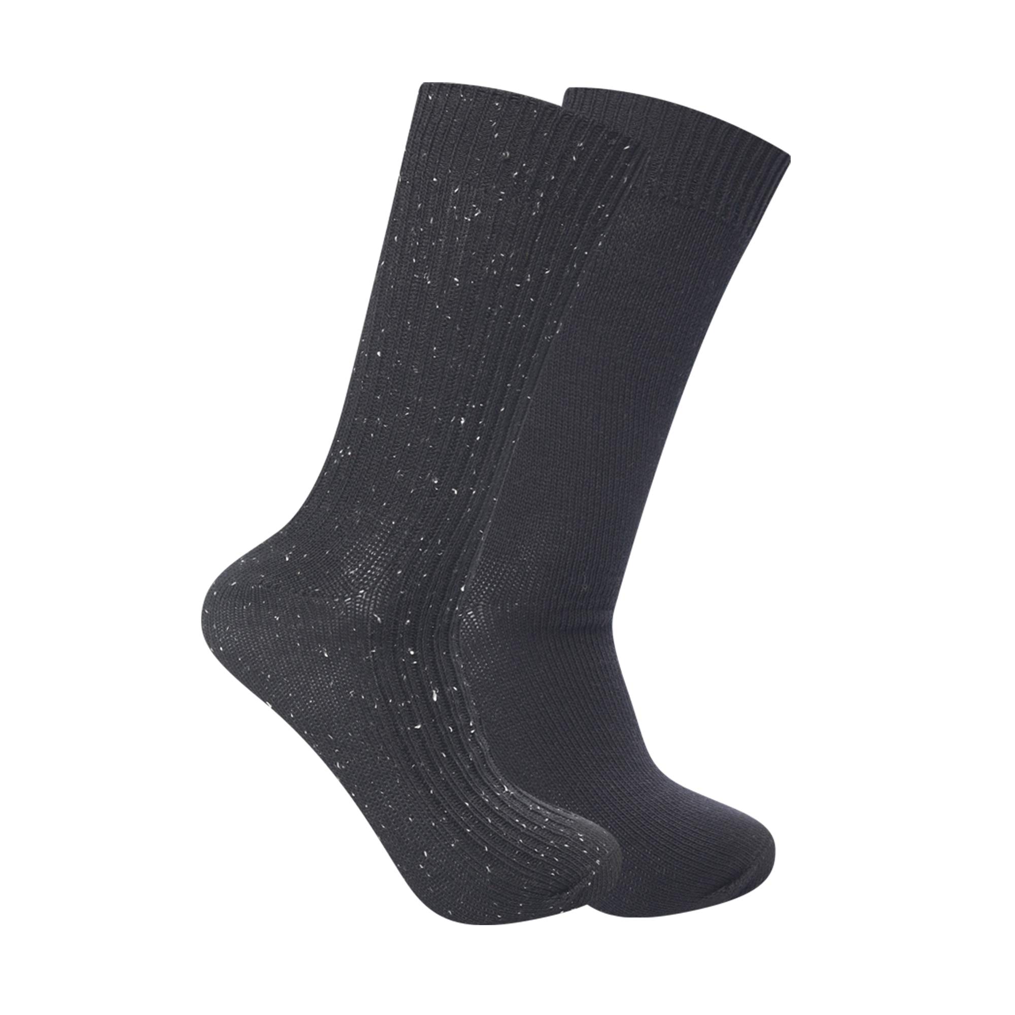 FRYEMen's 2-Pack Tweed Ribbed Boot Socks, Black, One Size