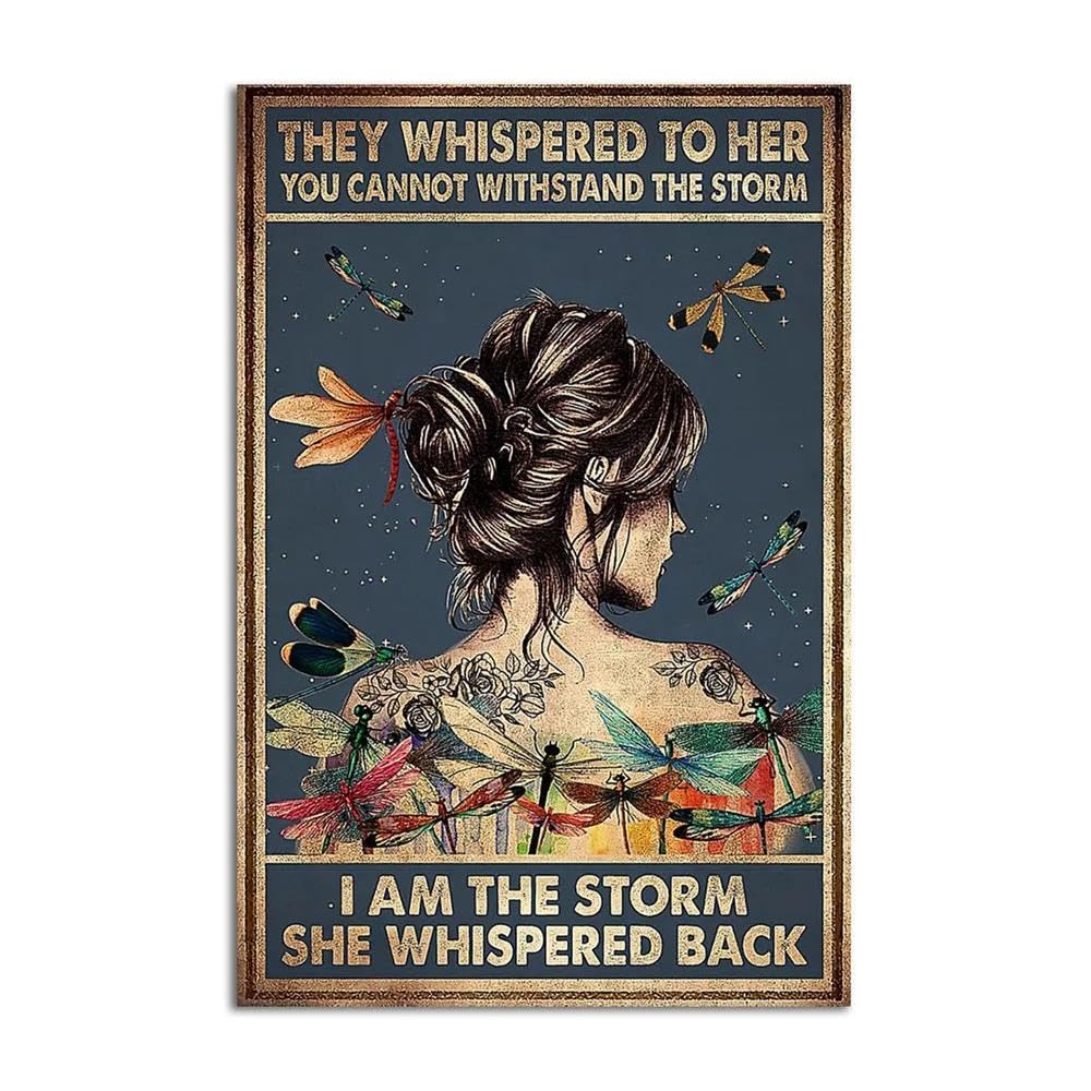 Baibexing Motivational You Cannot Withstand The Storm Poster I Am The Storm Butterfly Prints Girl Canvas Painting Home Girl Room Decor 50X70Cm Unframed