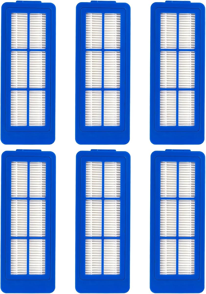 (Paquete de 6) Filtro HEPA de repuesto compatible con Eufy RoboVac 11V Max, 15C Max, 30C Max, G10, G10 Hybrid, G20, G30, G30 Edge, G30 Hybrid, Kit de accesorios de filtros HEPA, Filtro de vacío