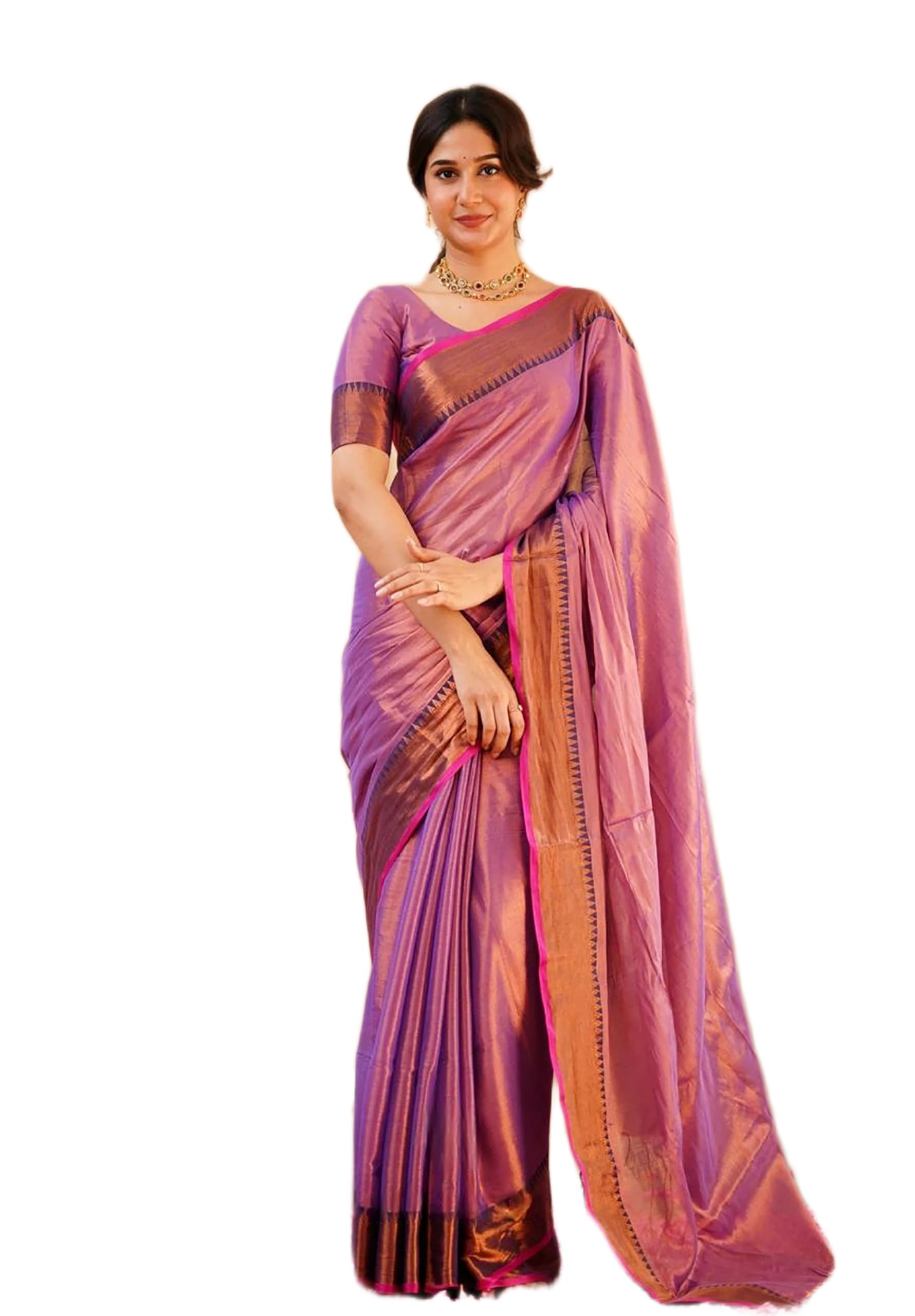 Light Blue Tissue Saree - Self Design Handloom Lightweight Saree for Subtle Style-picture-12