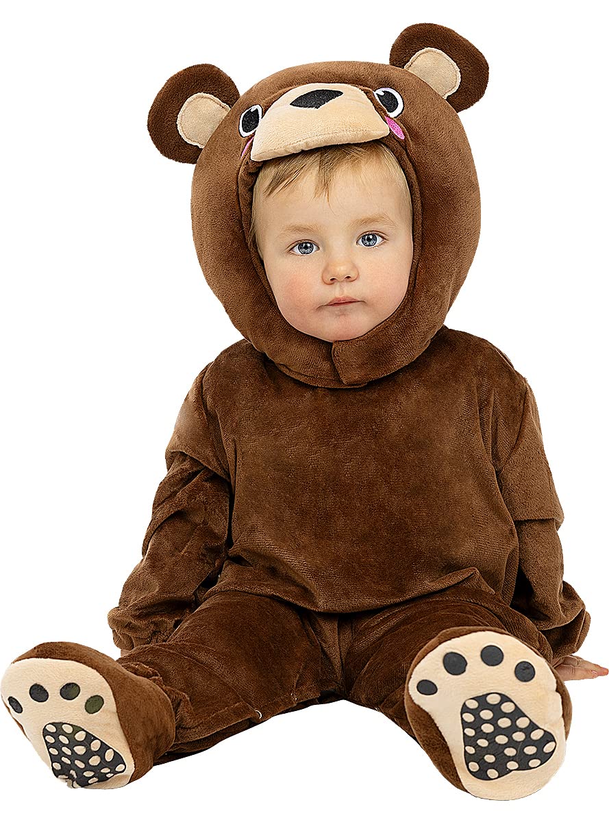 Funidelia| Grizzly Bear Costume for Babies for baby Animals - Costumes for kids, accessory fancy dress & props for Halloween, carnival & parties - Brown