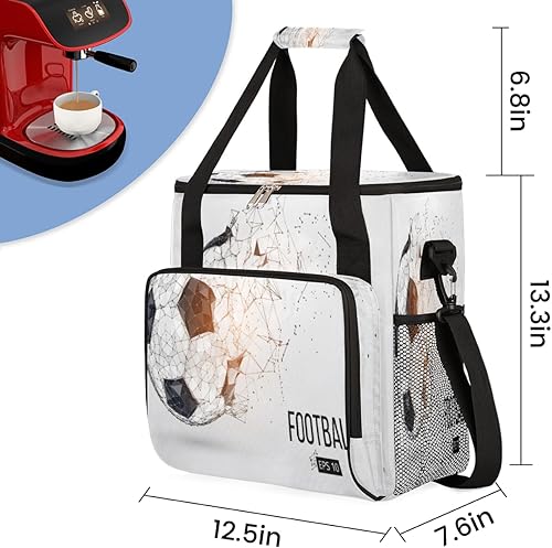 Miniatura 2 de Bolsa de transporte para cafetera deportiva de fútbol al aire libre para Keurig K-Mini o K-Mini Plus K-Mini Plus K-Cup Pods Almacenamiento portátil