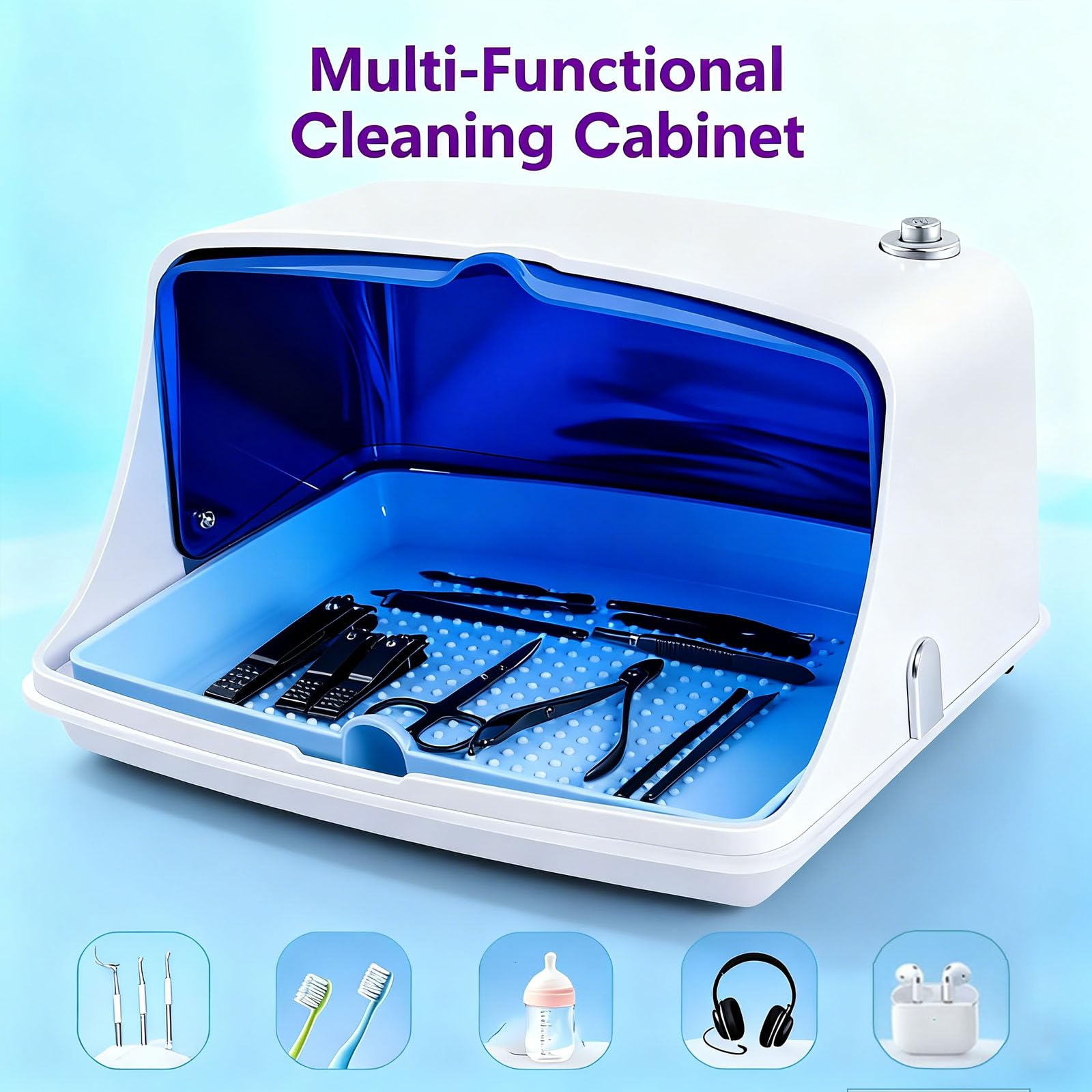 Caja esterilizadora de herramientas de arte de uñas de gran capacidad para salón y uso doméstico, organizador esterilizador profesional para manicura, esteticista, tatuaje y accesorios