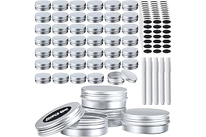 200 Pack Metal Tins Aluminum Screw Top Containers with Lids