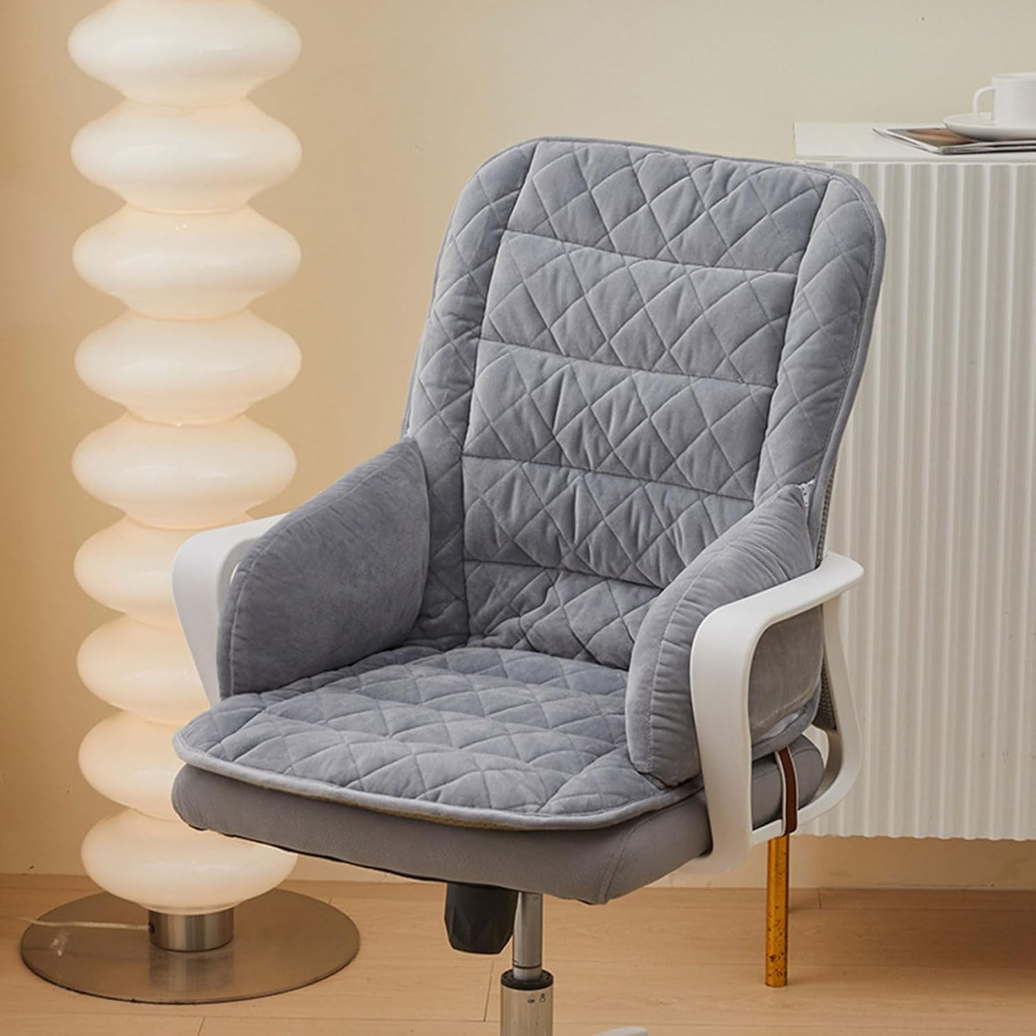 Velvet Non Slip Rocking Chair Cushion, New Seat Cushion Backrest, Integrated Seat Cushion, Thicken Durable Waist Protection Cushion for Office Chair/Indoor/Outdoor Rocker