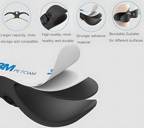 Miniatura 2 de Paquete de 4 organizadores de cables mejorados para electrodomésticos de cocina con soporte autoadhesivo, organizador de cables para