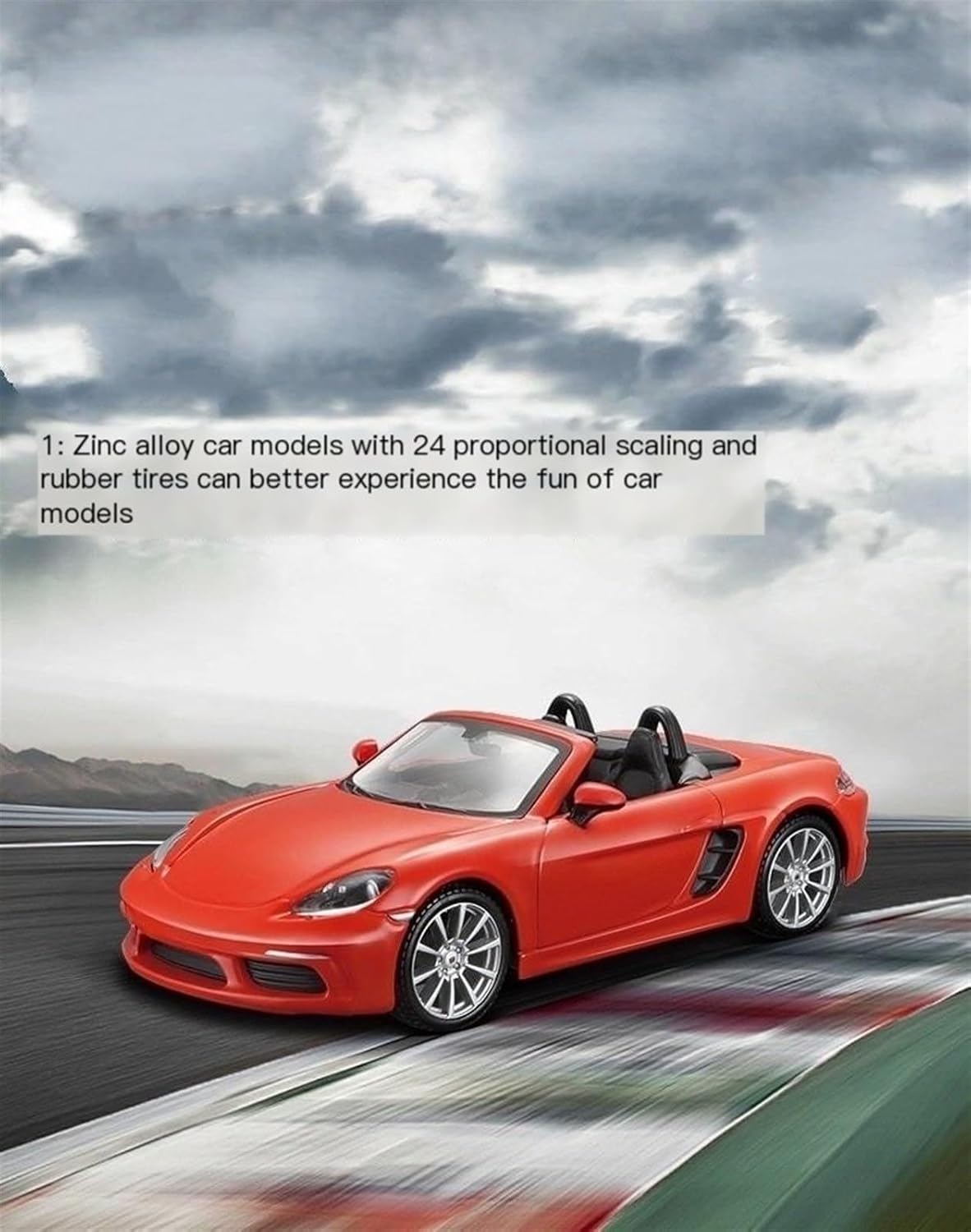 1:24 718 Orange alloy convertible sports car model(718 Orange)