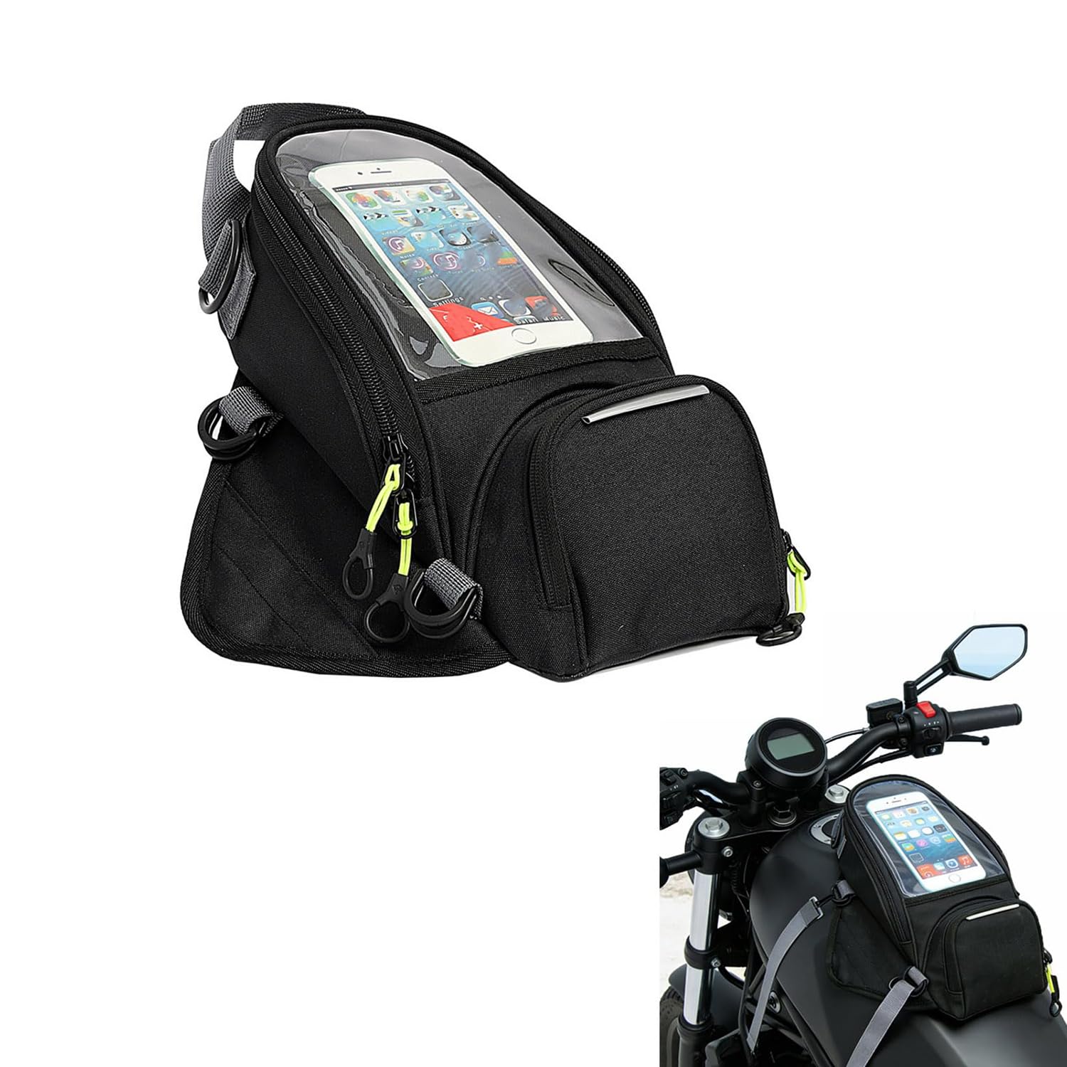 NIKTVEZ Motorcycle Tank Bag for Suzuki VStrom 1000 1000XT DL1000 VStrom 1050 1050XT DL1050, Waterproof, Adjustable Motorcycle Travel Luggage,B