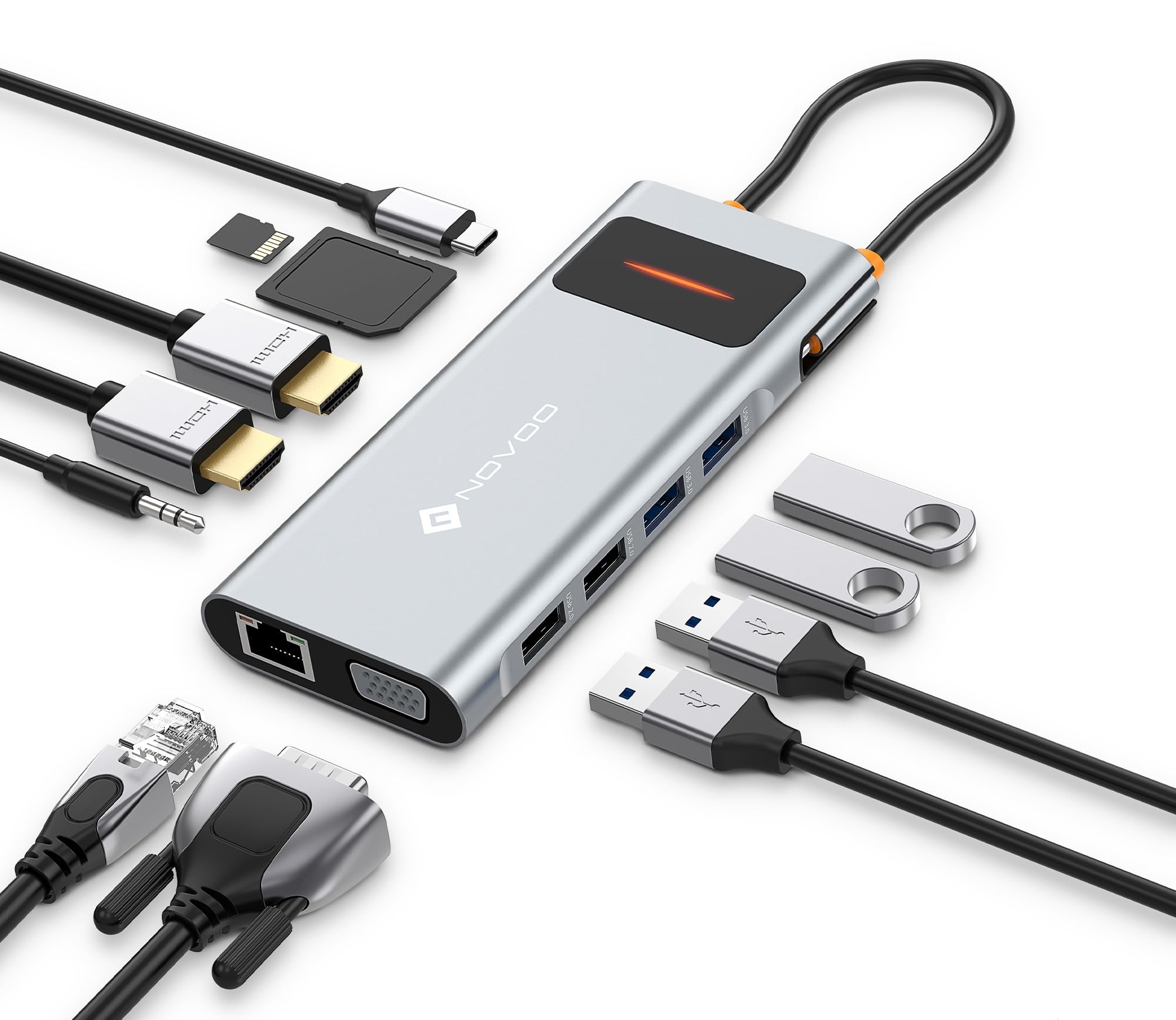 NOVOO Docking Station USB C 12 en 1, Triple Pantalla