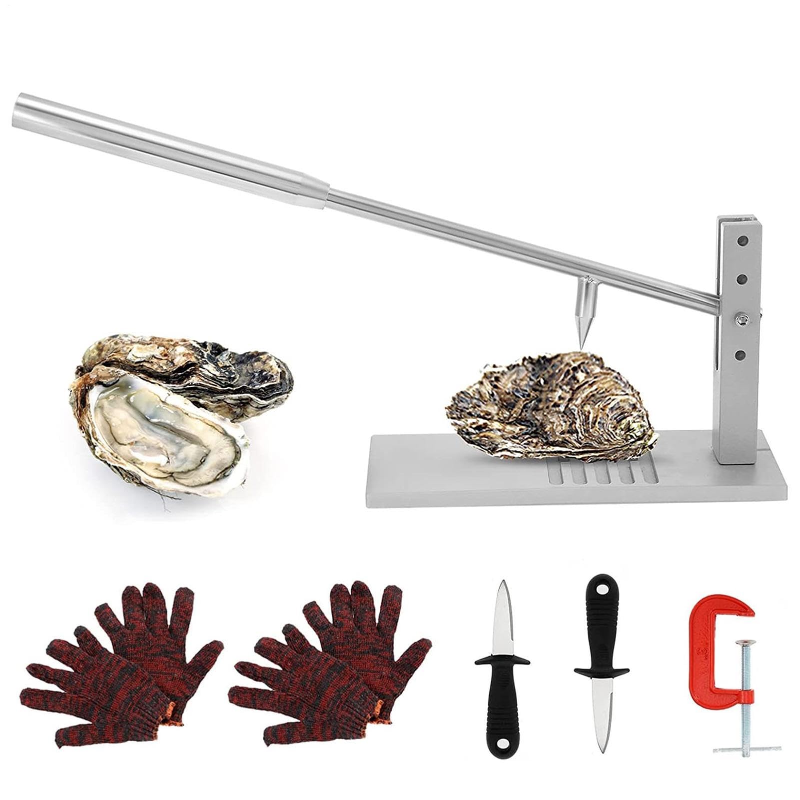 Generisch Pelador de , pelador de , máquina de abridor de de acero | inoxidable, juego de herramientas Shucker con 2 cuchillos, guantes y abridor de conchas para abrir mejillones y