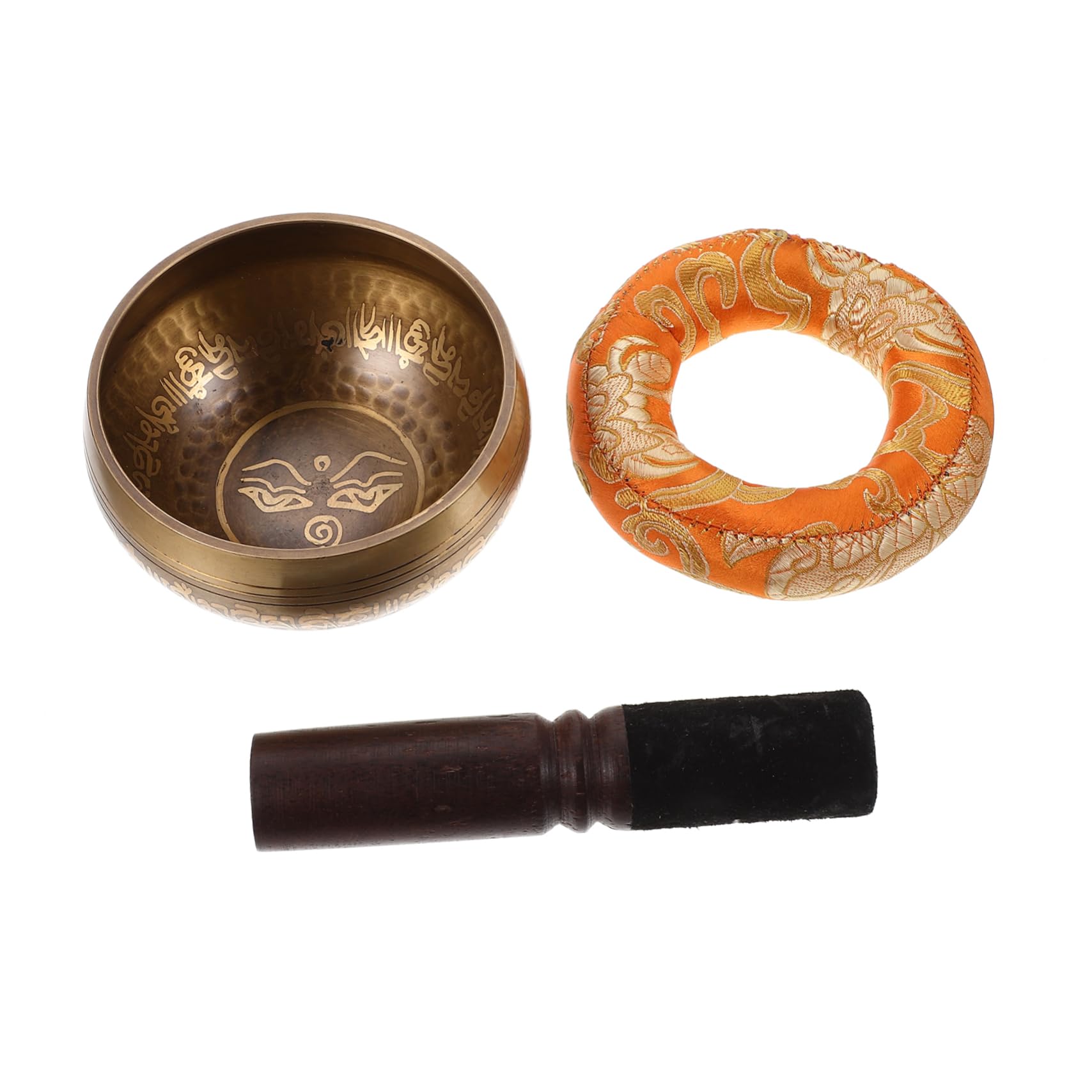 HANABASS 1Set Singing Bowl for Meditation with Mallet and Cushion for Yoga Relaxation Relief and Spiritual Practices