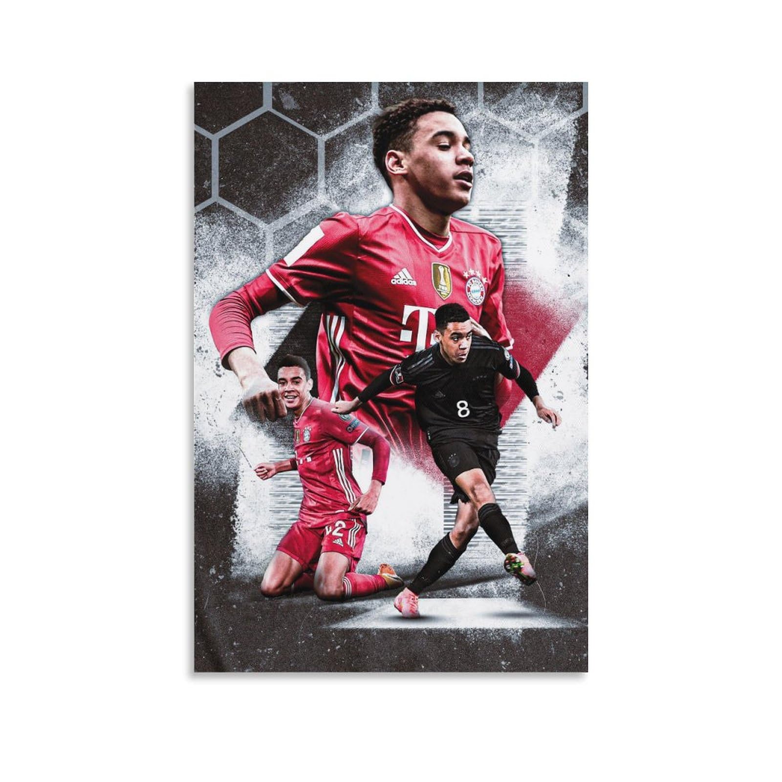 Jamal Musiala Poster FC Bayern - Vintage Leinwand Wandkunst 30x45cm
