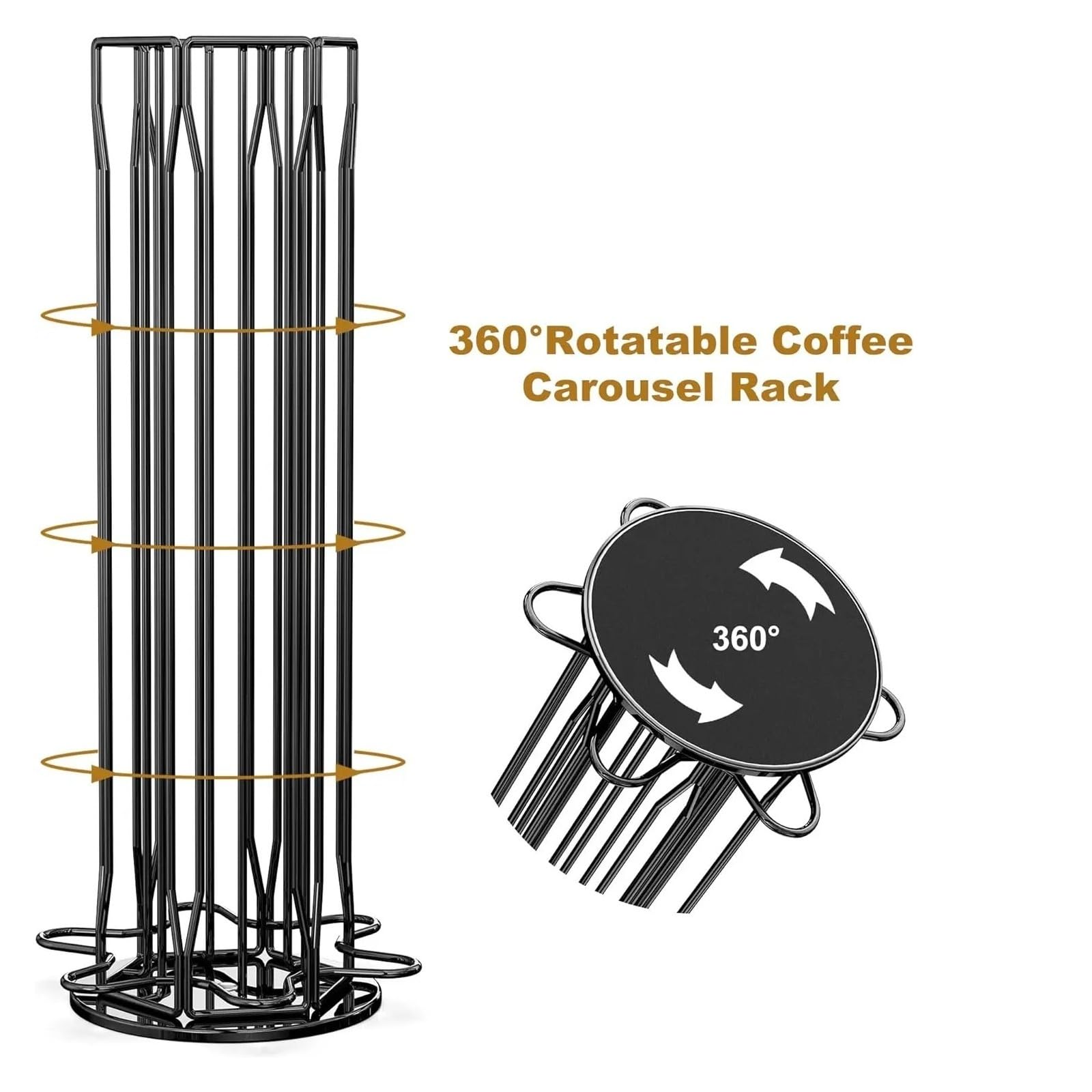 Soporte for cápsulas de café, Compatible con Nespresso, | Carrusel de cápsulas de café giratorio 360 60 cápsulas de café(40-Slivery)