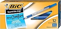 Vista 1 de BIC : Bolígrafo de agarre ultra redondo, tinta azul, mediano, 0.047 in -:- Se vende como 2 paquetes de - 12 - / - Total de 24