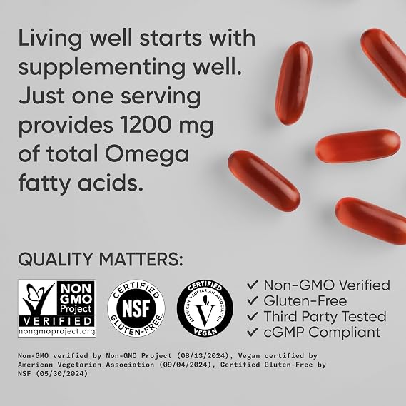 Sports Research Vegan Omega 3679 Complex 1635mg, 90 Count PlantgelsTM