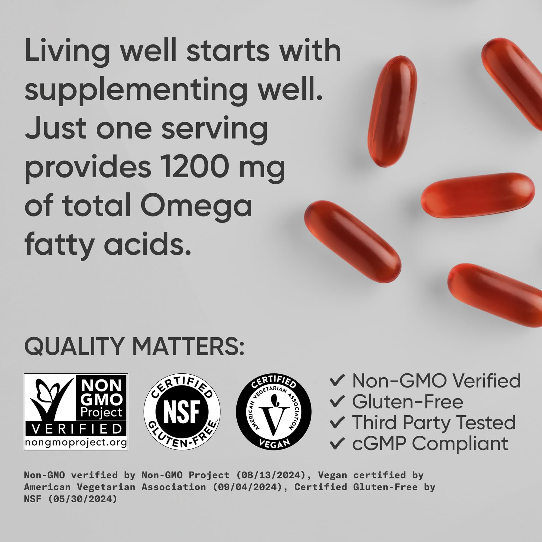 Sports Research® Vegan Omega 3·6·7·9 Complex 1635mg, 90 Count Plantgels™ — Amazon image 4