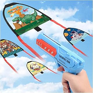 Kite Launcher Toys with Kite Toy Set, 2023 New Kids Kite Launcher, Funny Beach Kite Toy Outdoor Toys for Kids, Catapult Kite Toy Gun Outdoor Hand-held Ejection Flying for Kids… (Size : Yellow2023)