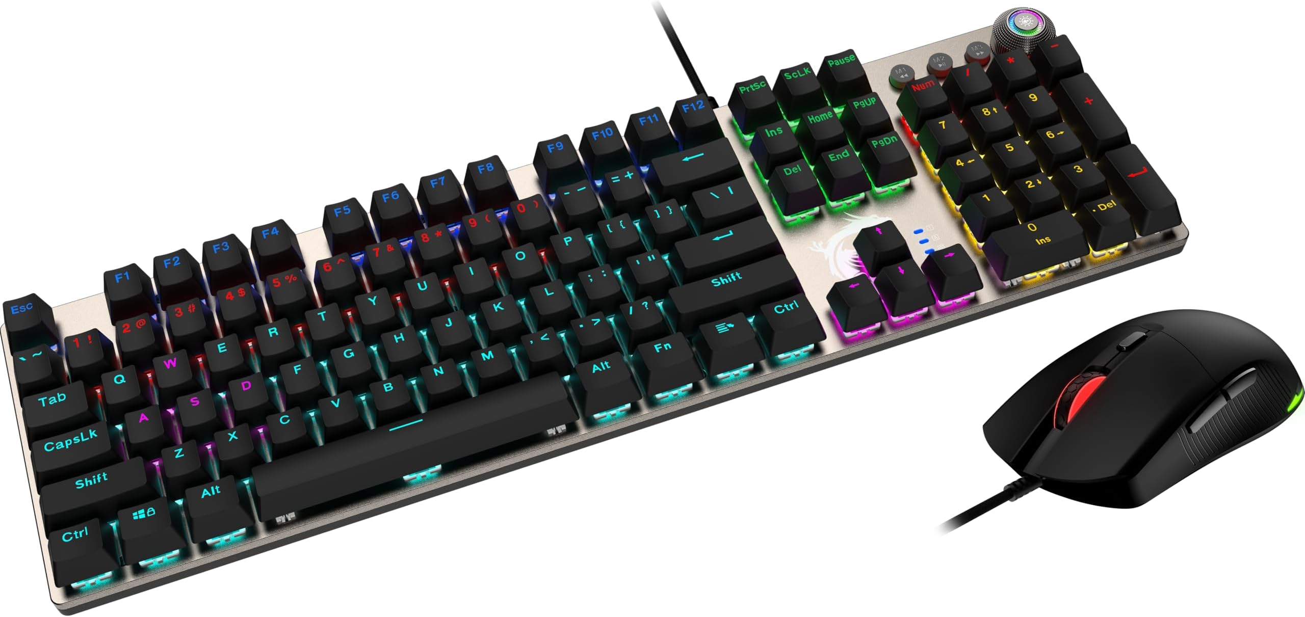 MSI Forge GK310 Combo RED US - Gaming RGB Hot Swappable Mechanical Keyboard & Forge Mouse Set, Anti-Ghosting, 7200 DPI Optical Sensor