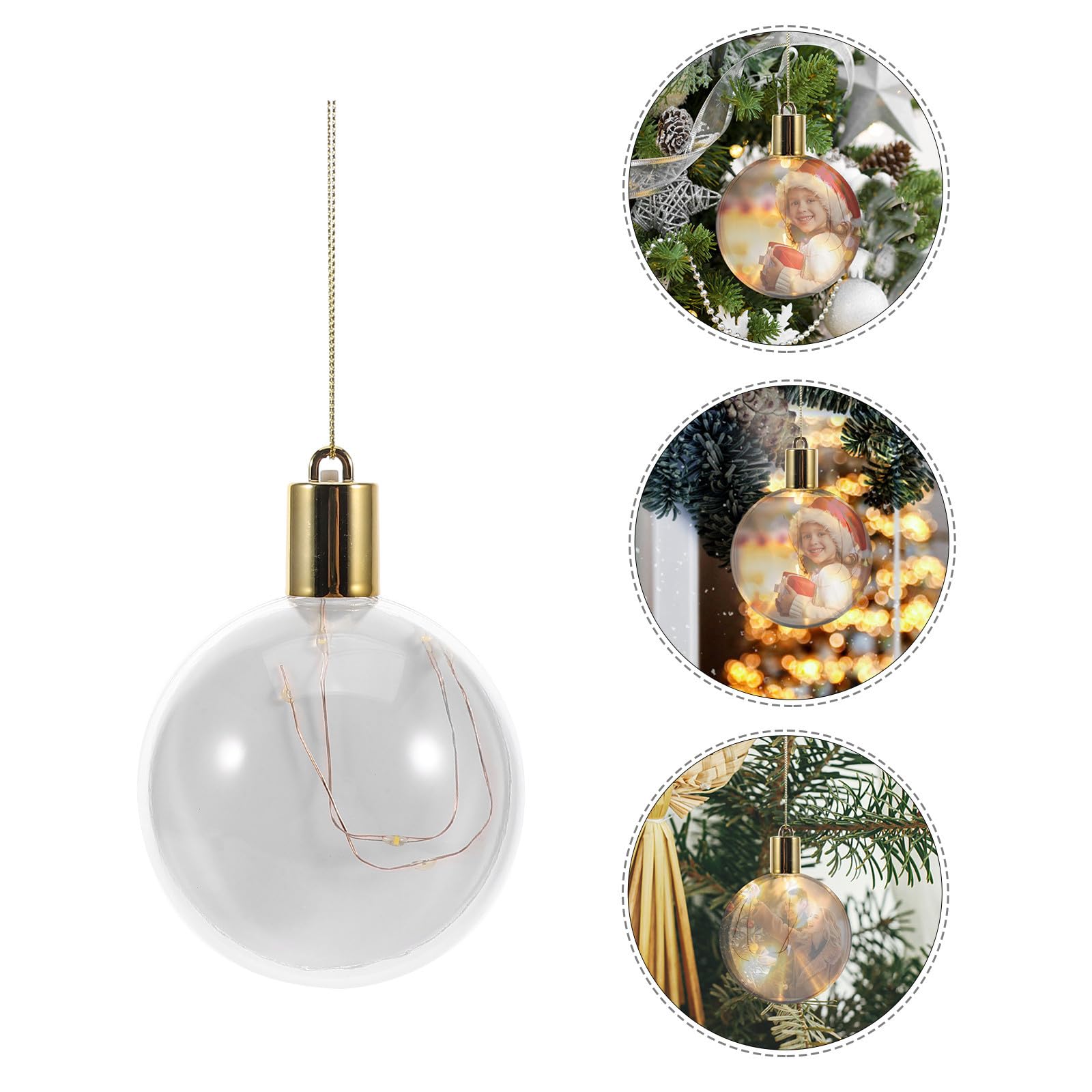 Toyvian 5 Juegos Adorno Colgante LED de Sublimación Navideña para Árbol,
