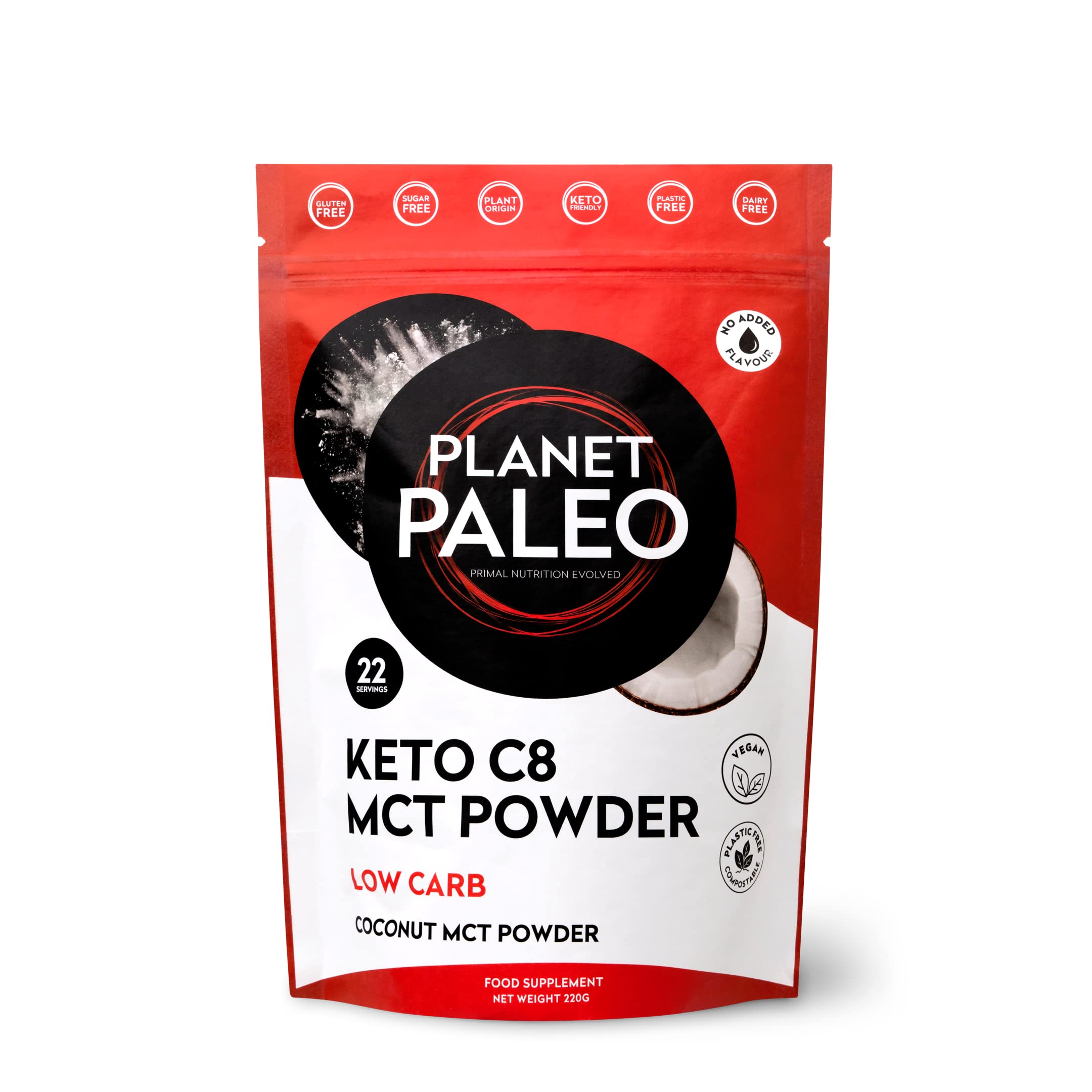 Planet Paleo Keto Collagen - High Protein, Low Carb, Coffee Creamer, Neutral-Tasting Ketongenic Boost (C8 MCT, 440g)