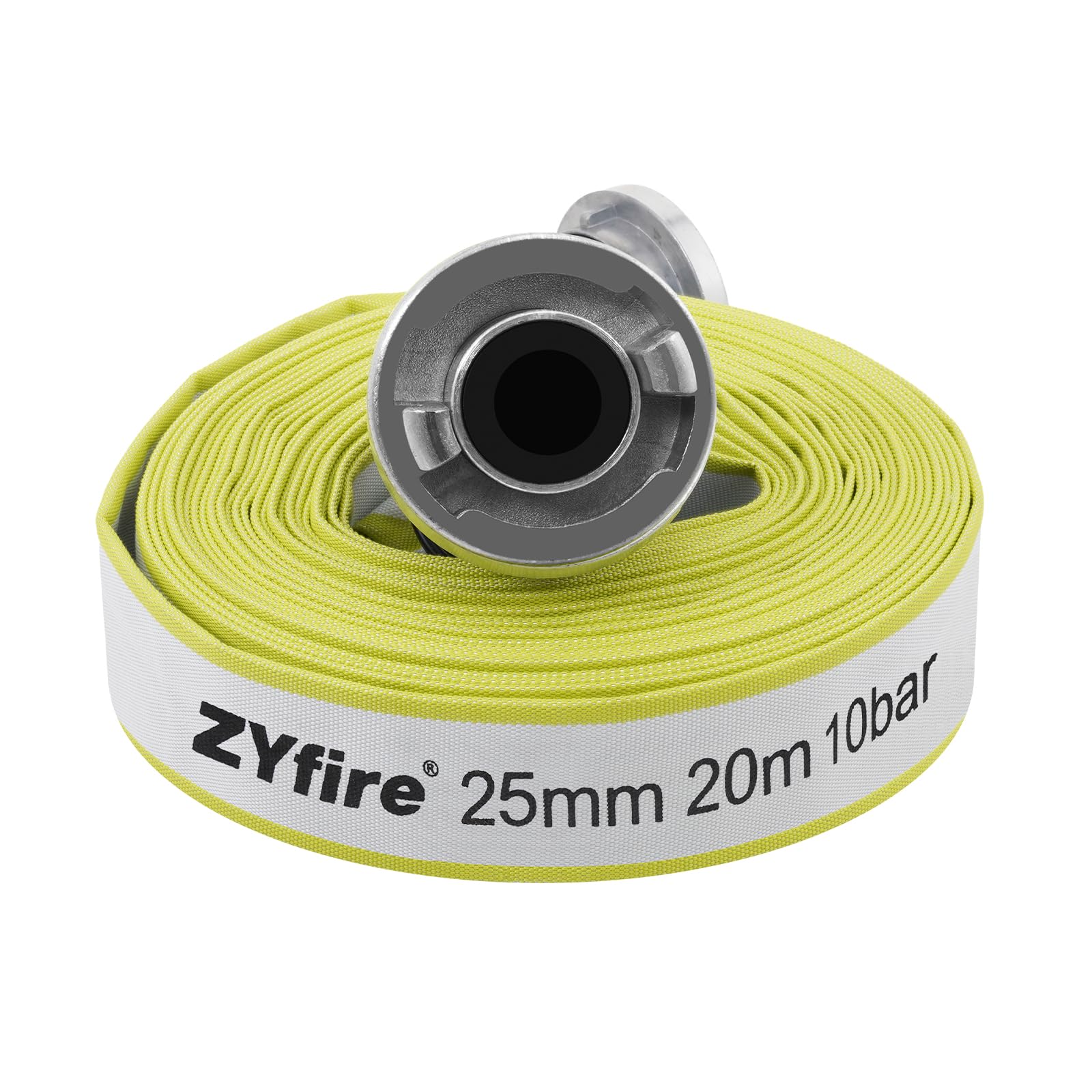 ZYfire Feuerwehrschlauch 25mm x 20m | 1 Zoll Schlauch mit D-Storz Kupplung