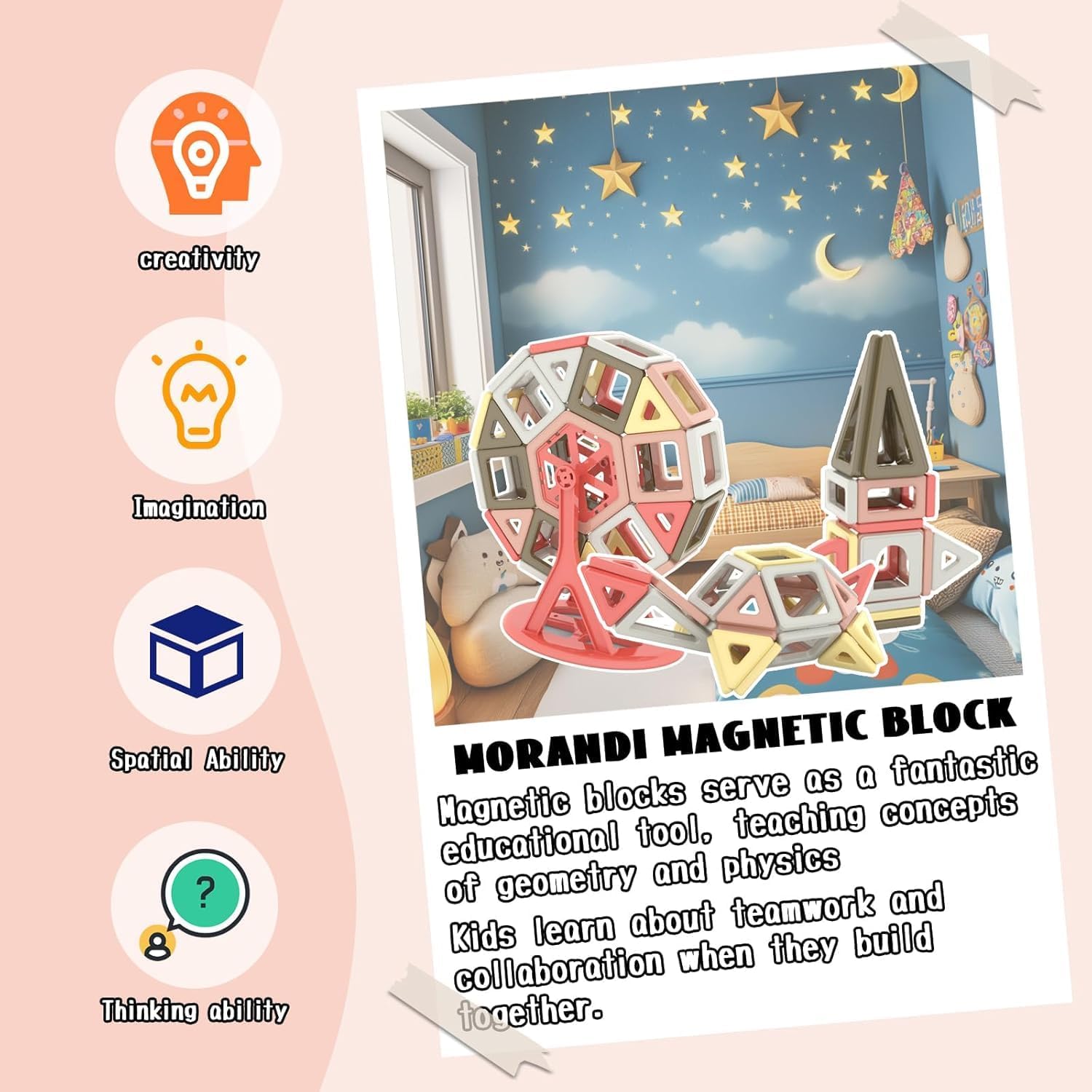 ASOK 149 Piece Magnetic Blocks Building Tiles Educational Construction Toy Set STEM Playset for 3 4 5 6 7 Years Old Boys Girls Gifts - Image 6