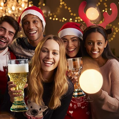 Miniatura 7 de ZWMBYN Copas de cerveza de la Copa del Mundo para ver fútbol, 16.9 fl oz, taza de cerveza creativa Hércules, vasos de fútbol, copa de vino de