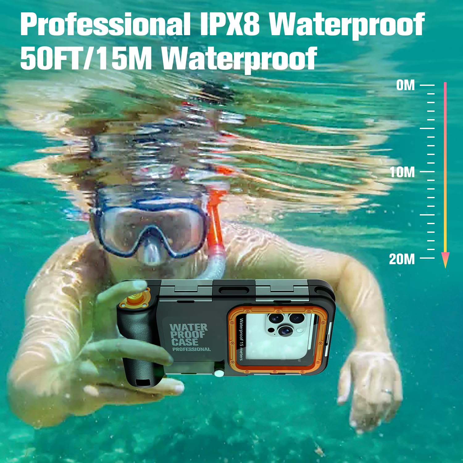 Custodia Impermeabile Smartphone IPX8 Porta Custodia Cellulare Impermeabile Universale Custodia Subacquea Sacchetto per iPhone 17 Air 16e 13 14 15 16 17 Pro 13 14 15 16 Plus 13 14 15 16 17 Pro Max