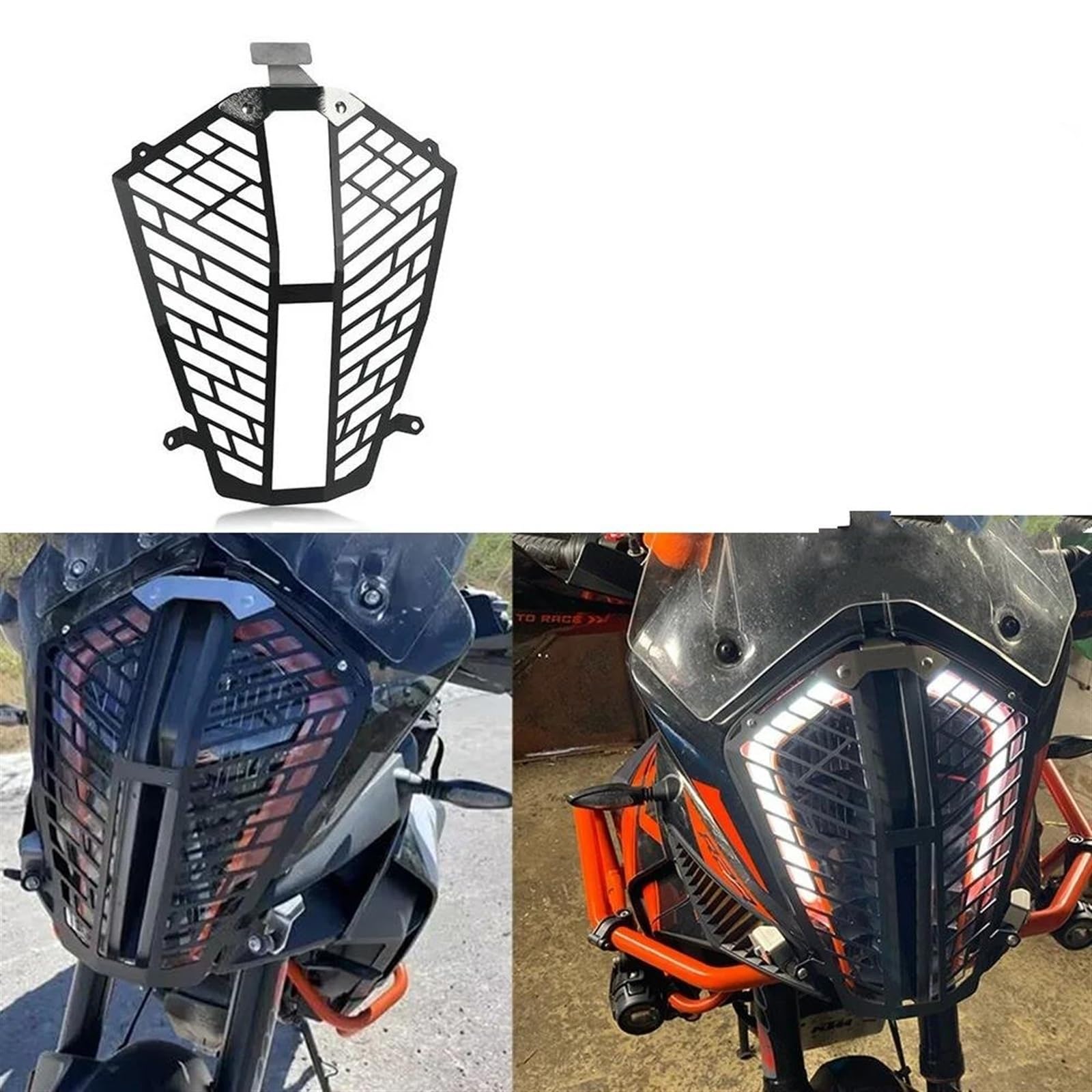 Grille De Protection Phare Pour KTM 1290 Super Adventure R/S (2017-2024) - Aluminium CNC, Noir