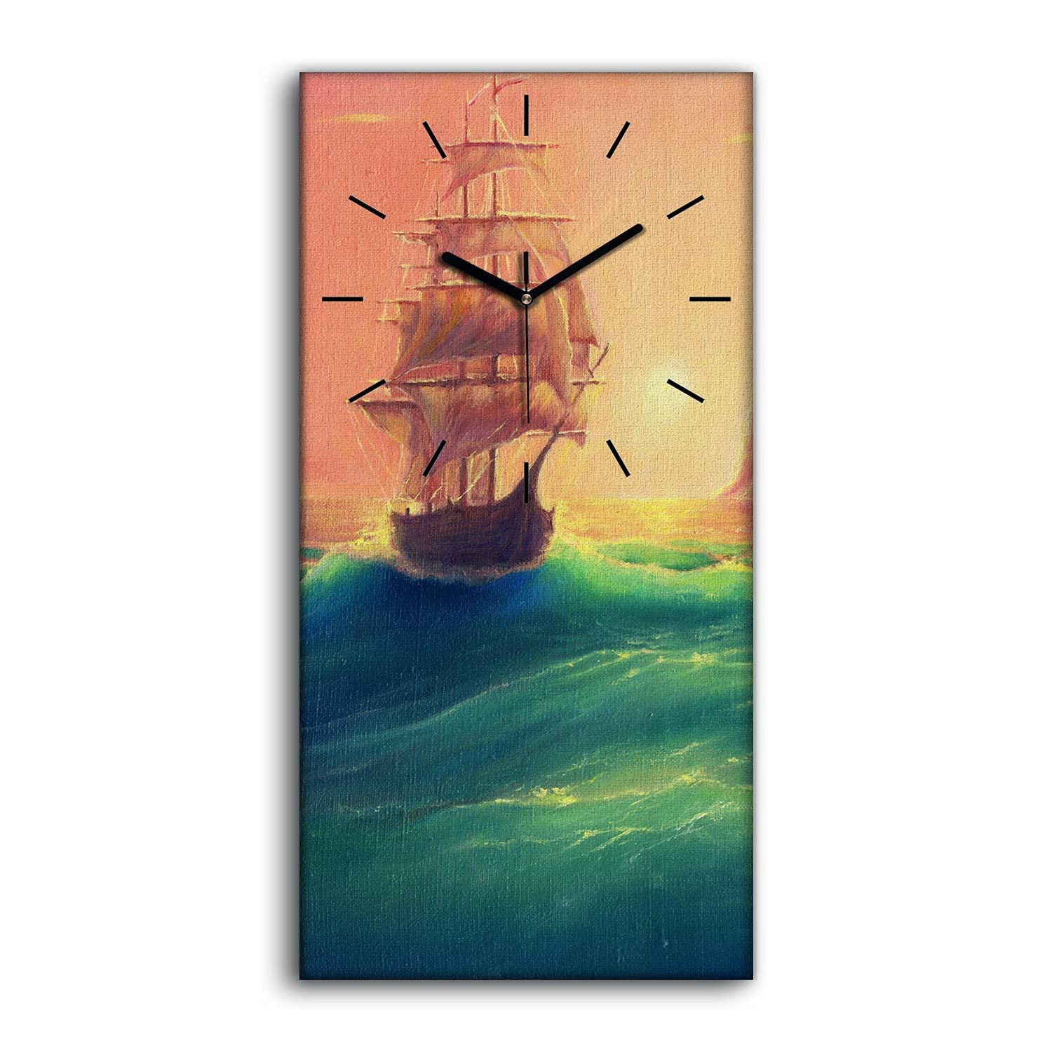 Horloge sur toile d'art moderne 30x60cm avec mécanisme silencieux et impression haute définition
