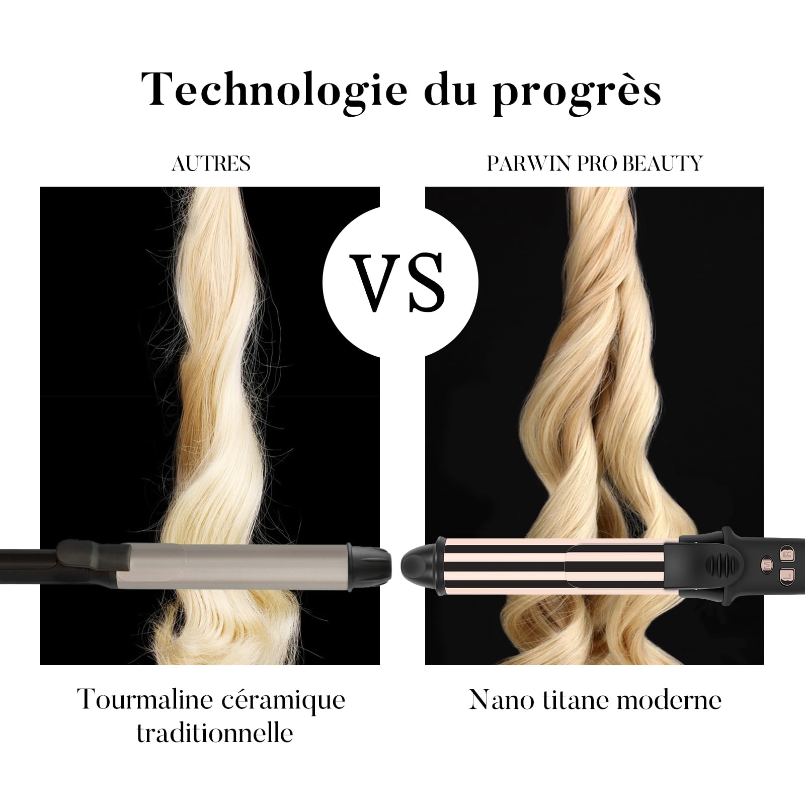 Rotation à 360°, Boucleur Automatique, PARWIN PRO BEAUTY Boucleur à Cheveux, 25mm Fer à Boucler, Revêtement en Nano Titane, Fer à Friser avec Affichage LCD, 120-210℃