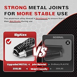 BigAlex Folding Walking Cane with Two Led Lights for Elderly Solid Base Adjustable Walking Stick with Carrying Bag for Men Women