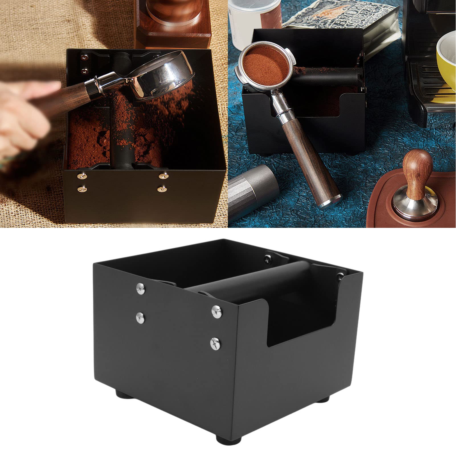 1 Unidad Caja de Café, Acero Inoxidable con Diseño de Cajón Desmontable Antideslizante, Caja para Residuos de Café, para Estudio de Café, Oficina, Cocina