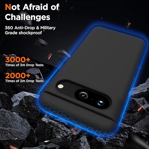 Miniatura 5 de Compatible con Pixel 8, funda de silicona líquida, funda protectora de cuerpo completo a prueba de golpes, forro de microfibra suave, funda delgada